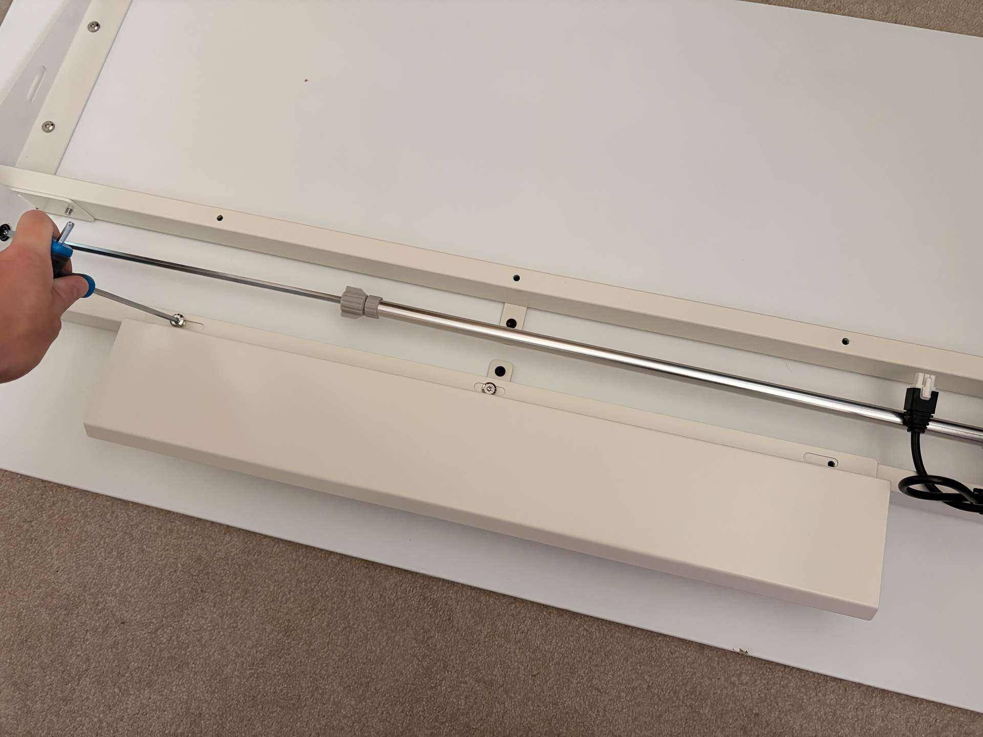 An Autonomous SmartDesk 5 being put together and installed in an office.