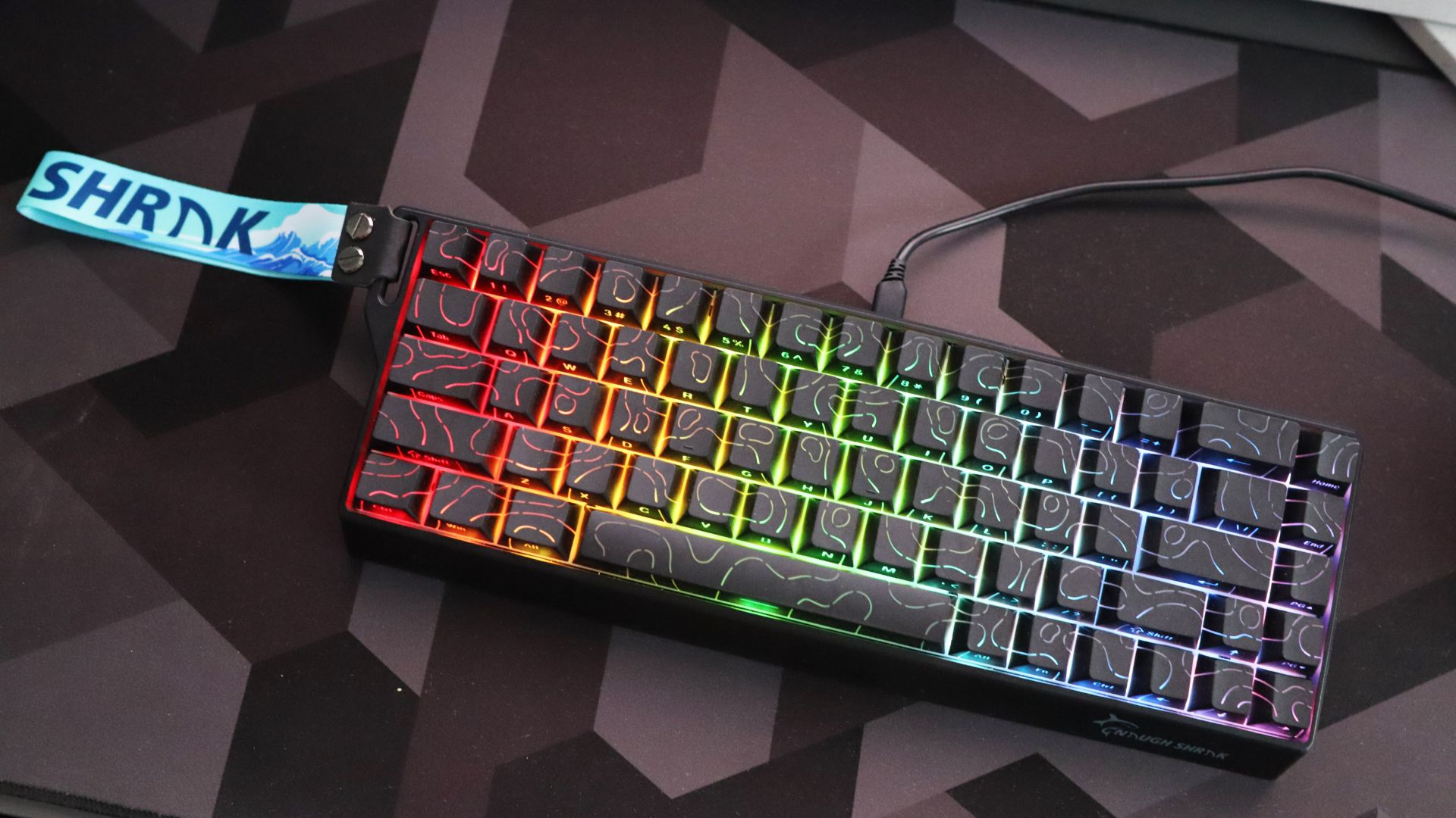 GAMAKAY x NaughShark NS68 gaming keyboard on a desk.
