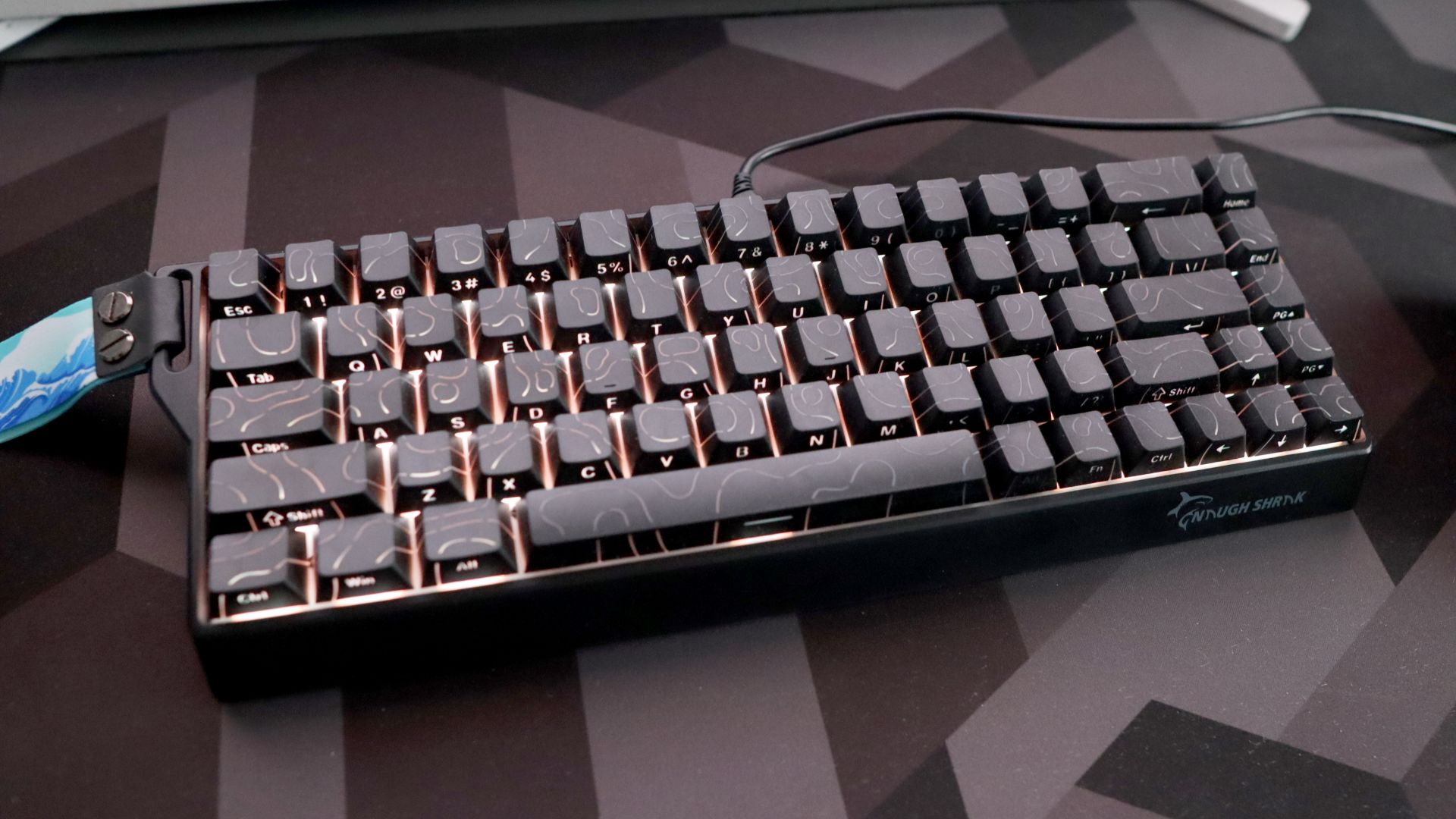 GAMAKAY x NaughShark NS68 gaming keyboard on a desk.