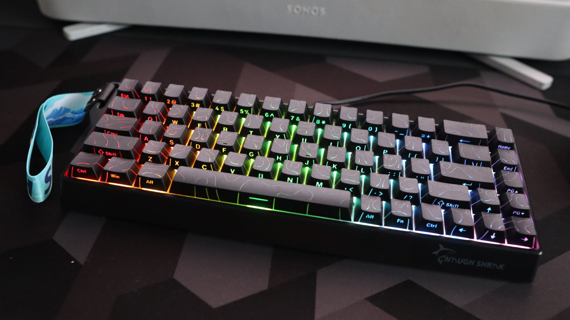 GAMAKAY x NaughShark NS68 gaming keyboard on a desk.