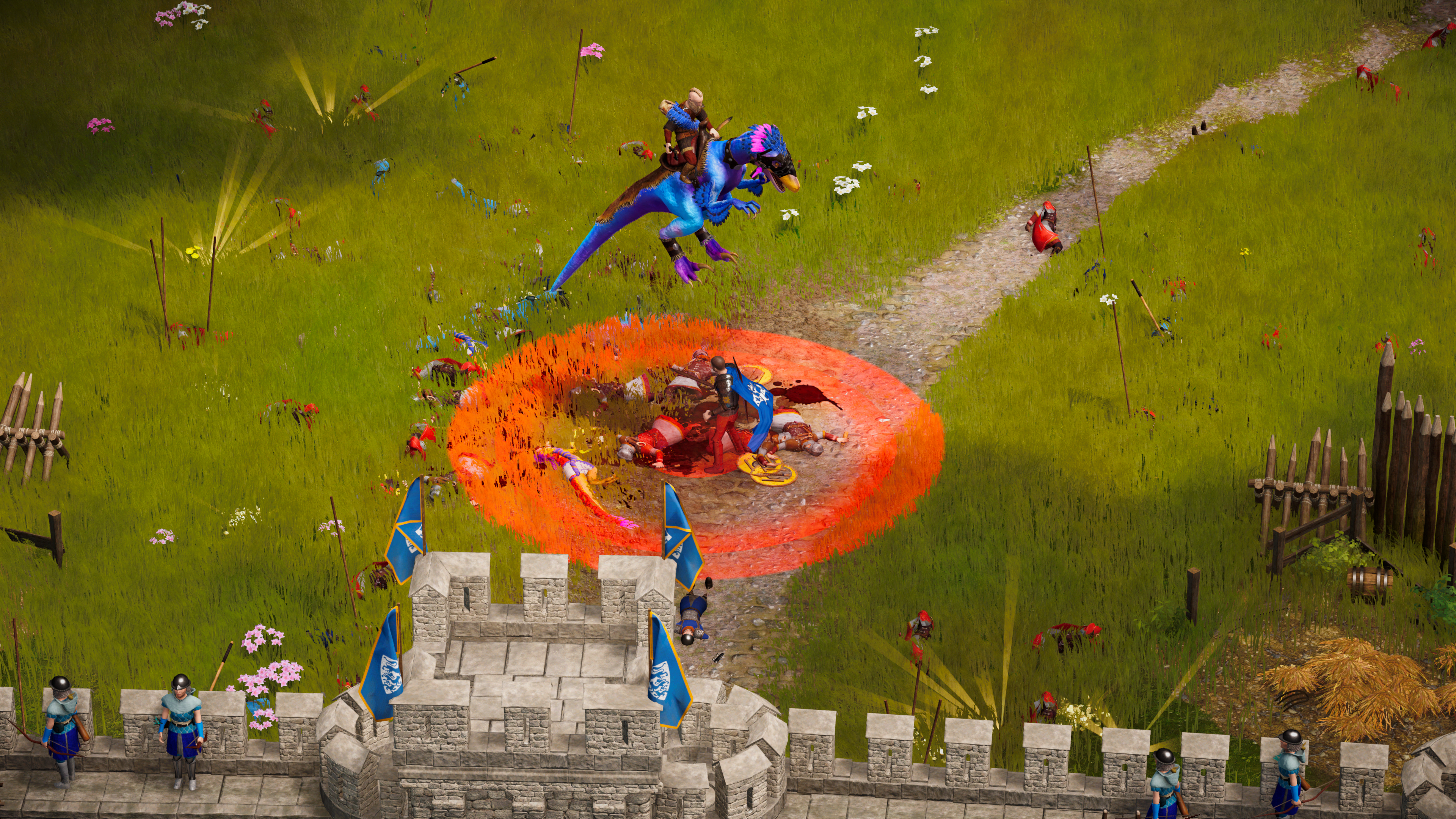 A raptor doing a leap attack in Dinolords.