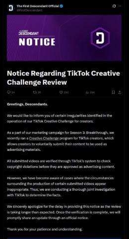 Game publisher caught using AI-generated influencers in ads says they were submitted by TikTok users, will investigate ‘irregularities’ with the social media app