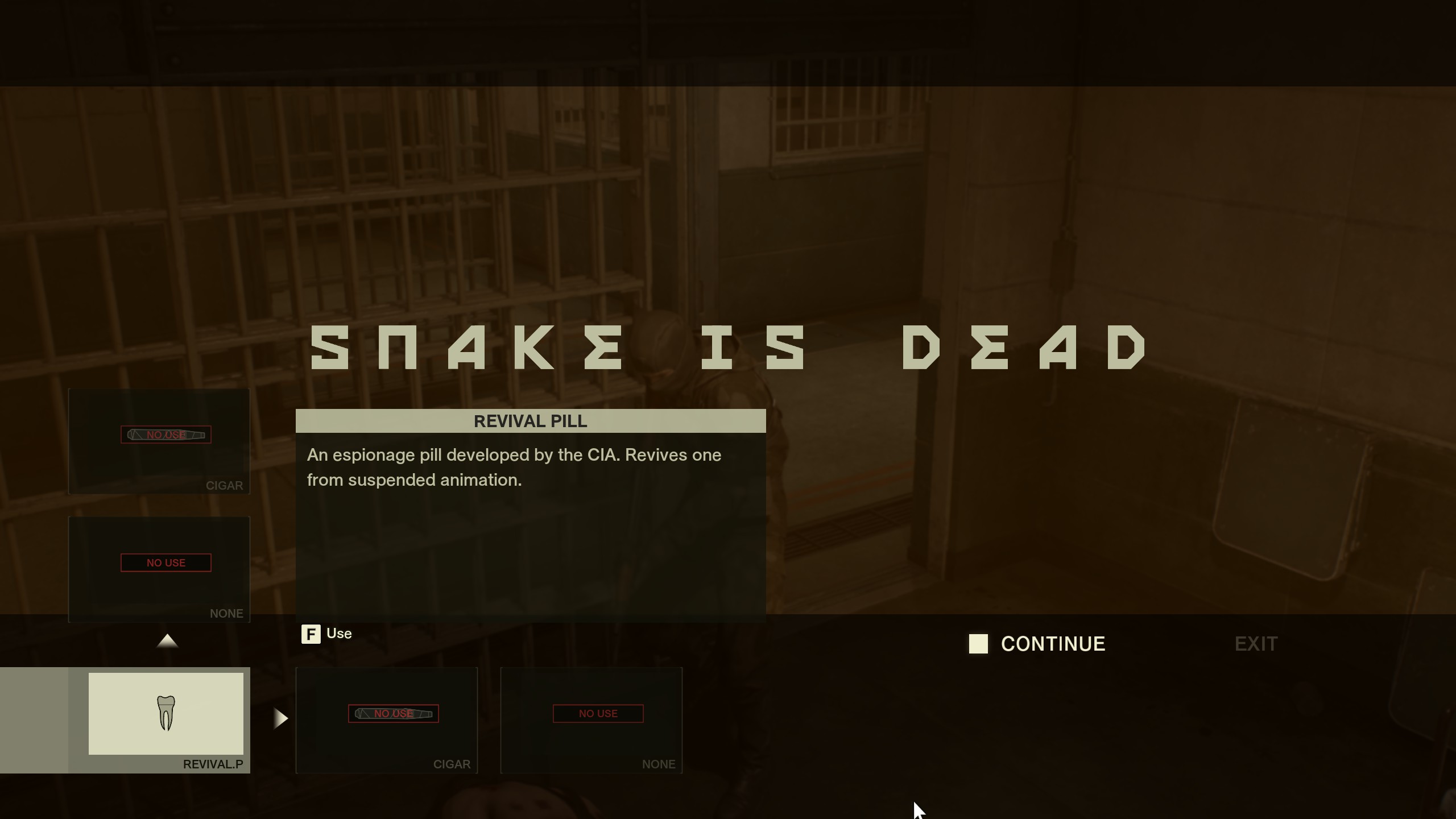 Metal Gear Solid Delta: Snake Eater prison - Revive pill