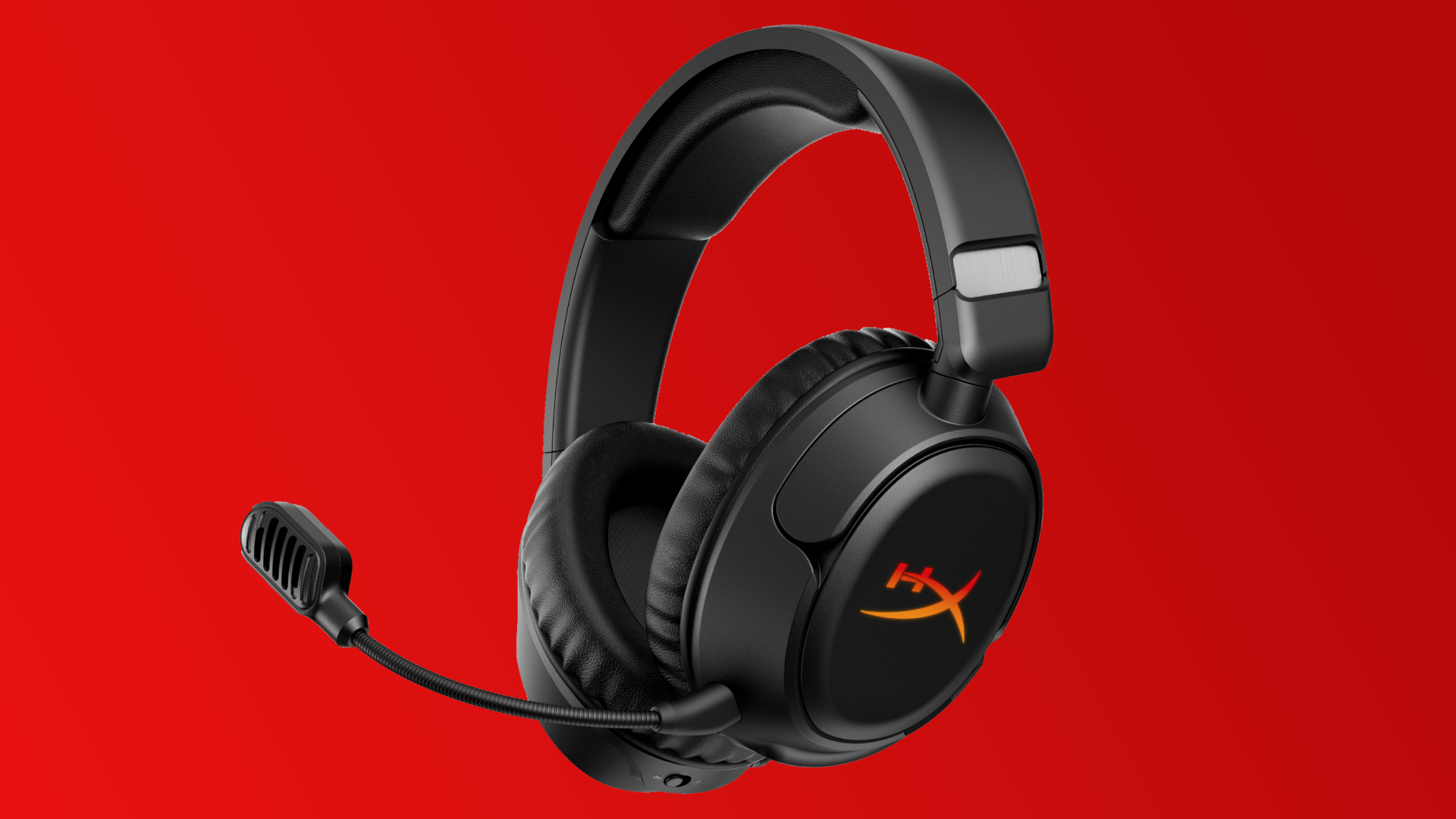 HyperX Cloud Flight 2 gaming headset on a red background