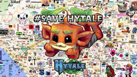 Hytale Fans paint #SaveHytale art over Riot Games’ Office on Wplace, protesting its cancellation
