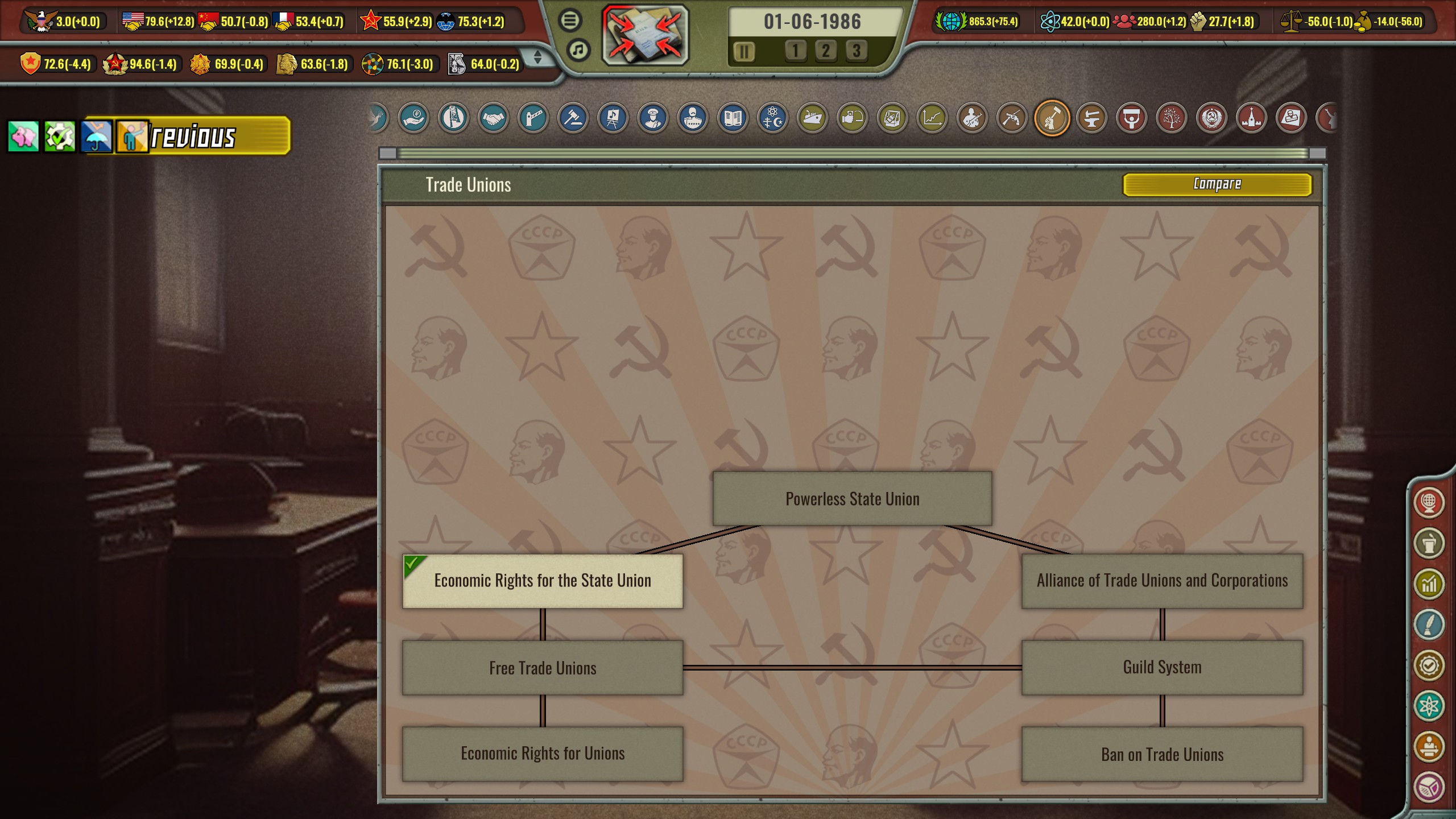 Choosing a doctrine on trade unions.