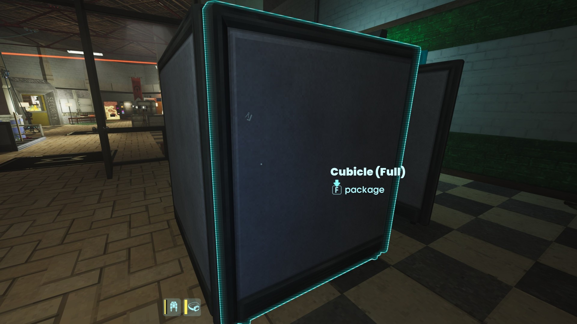 Cubicle partitions in Abiotic Factor - they're all lined up to make a near perfect Cube shape for players to hide in.