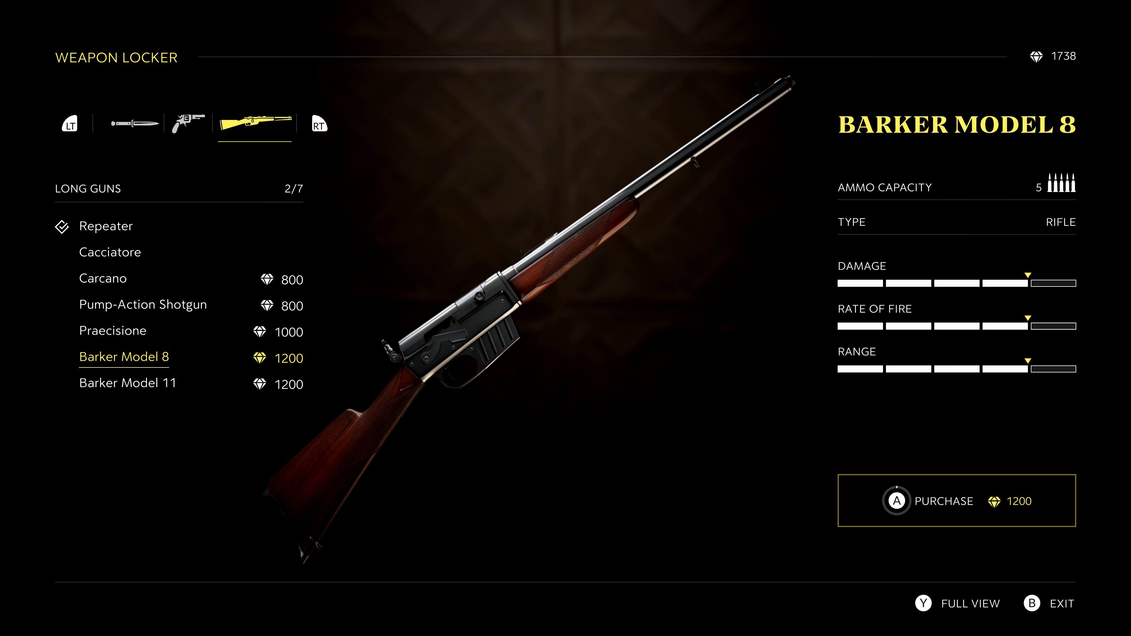 Weapon select screen.