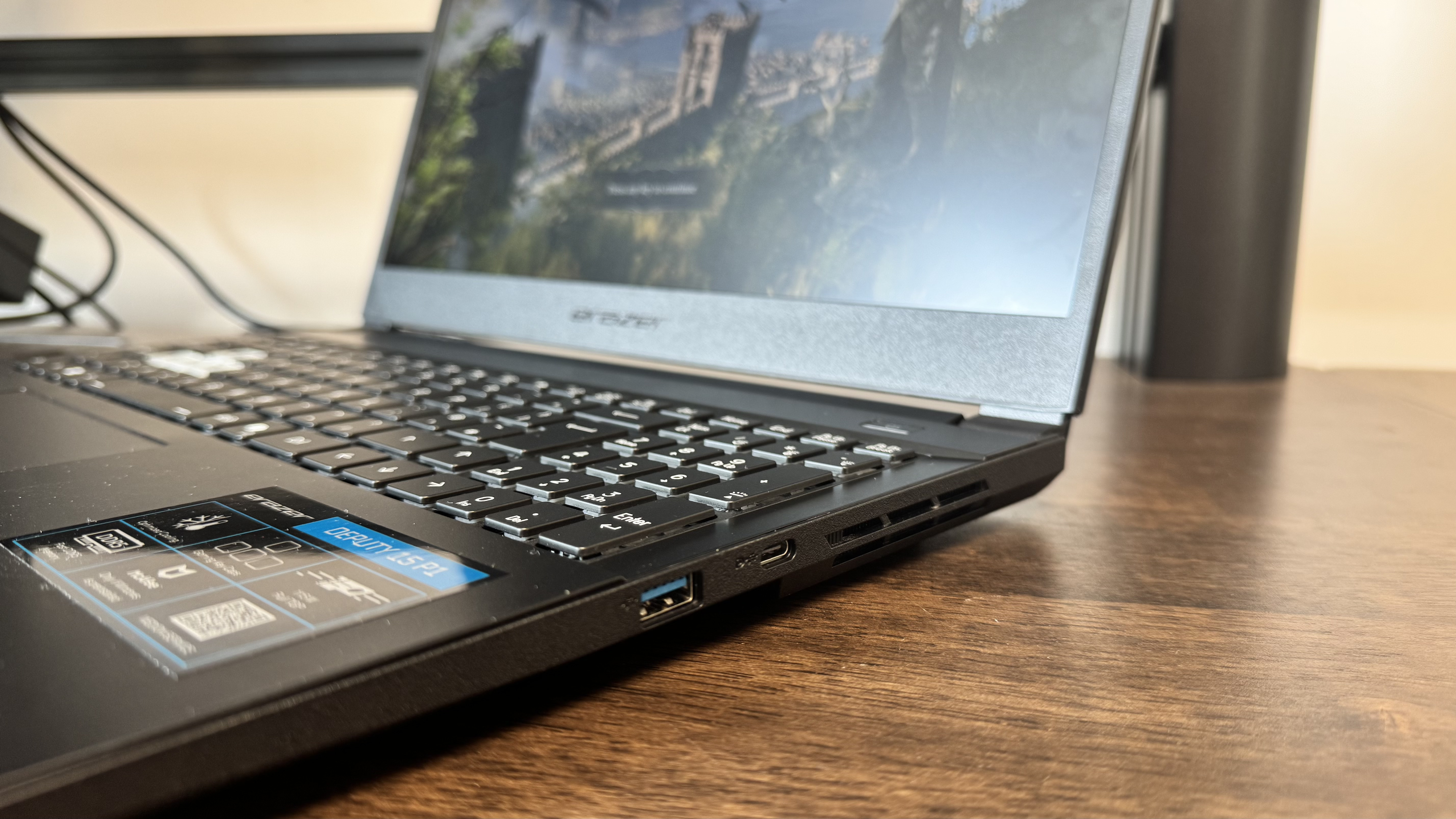 The Medion Deputy Erazer 15 P1 gaming laptop