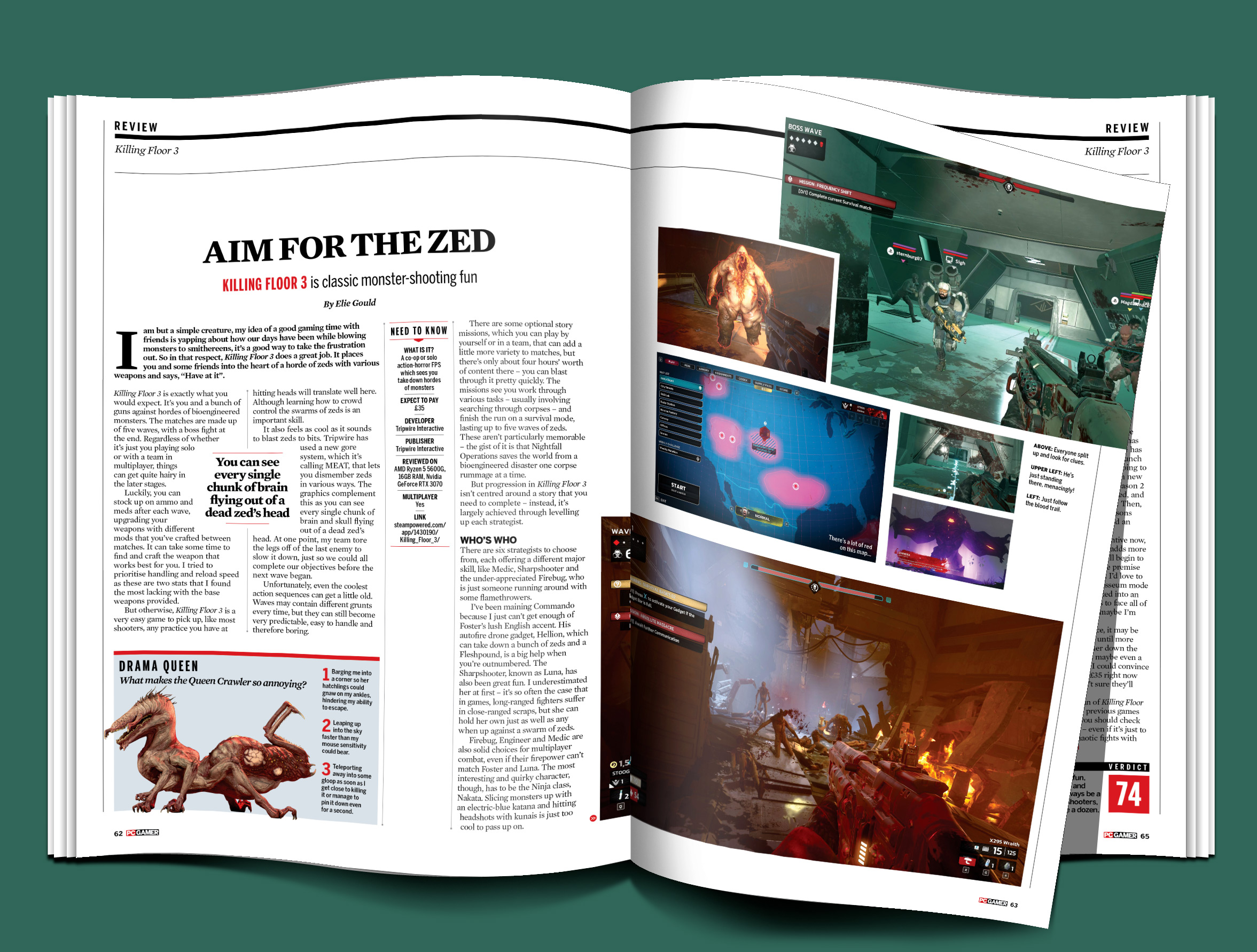 Killing Floor 3 review in PC Gamer magazine issue 413