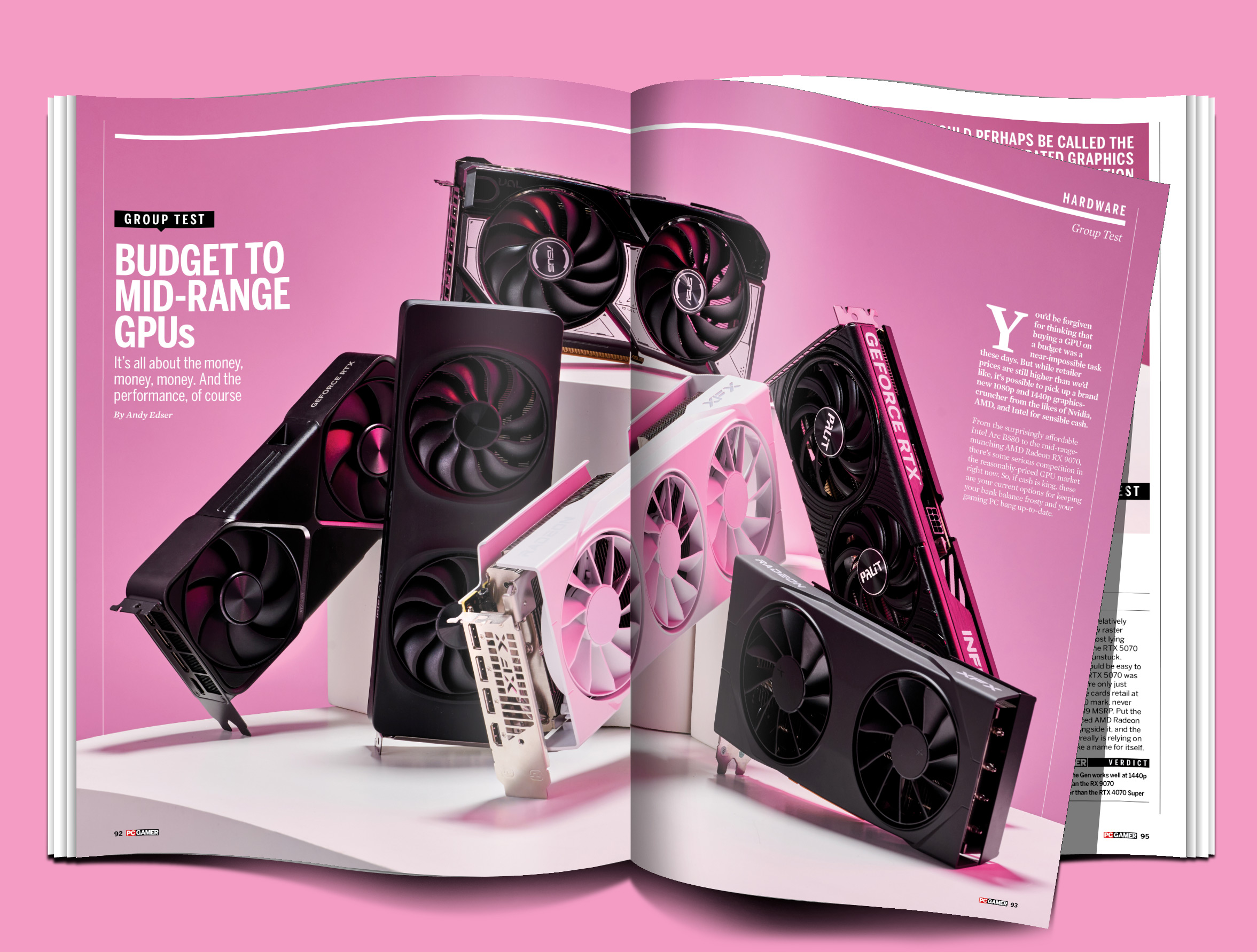 Graphics cards group test in PC Gamer magazine issue 413