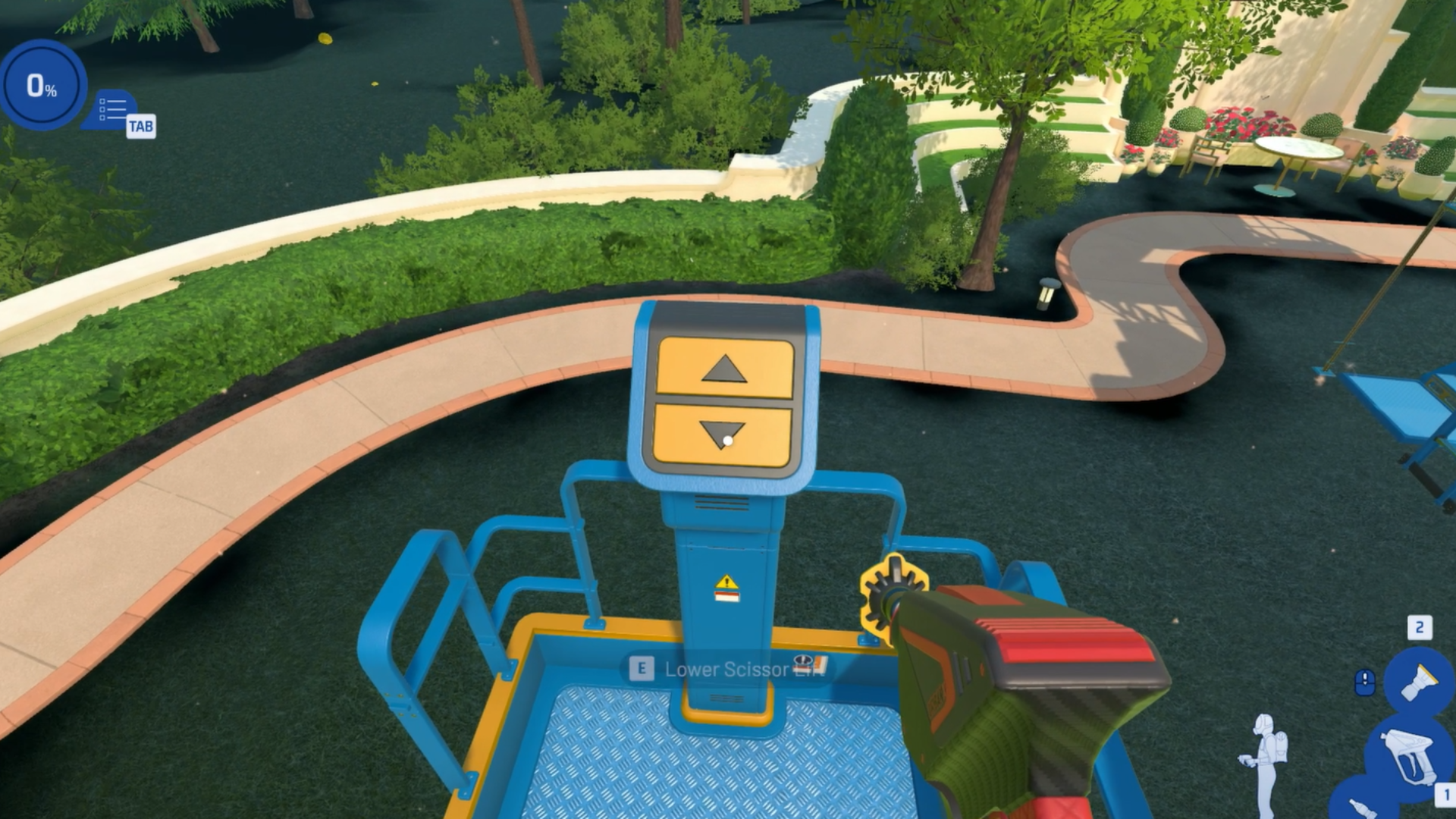 Using the new scissor lift