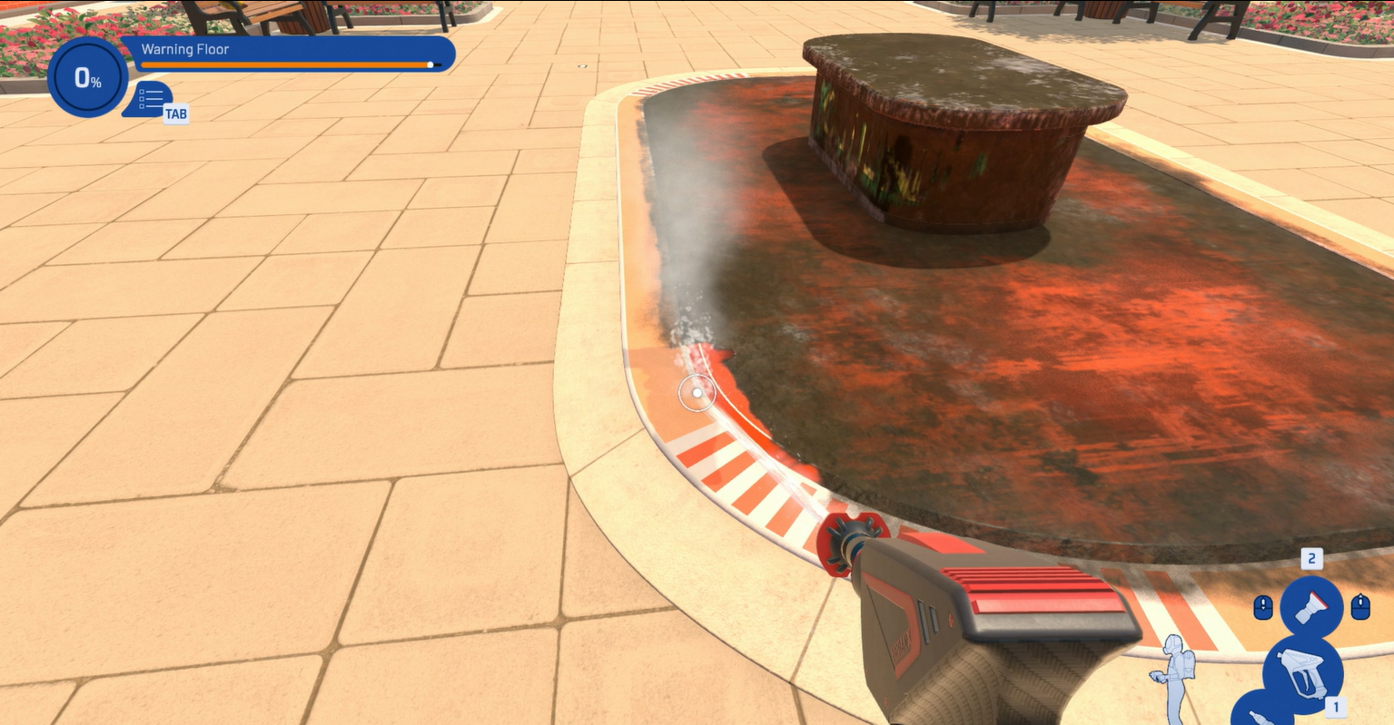 Cleaning the roof of the public toilet