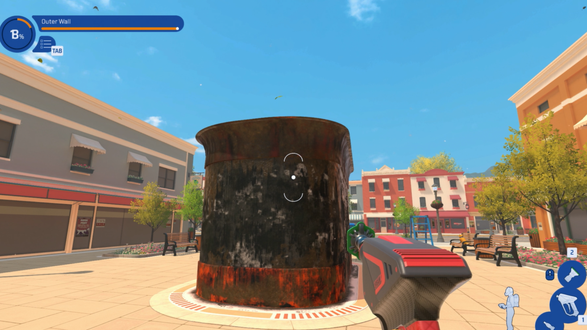 The outside of the public toilet