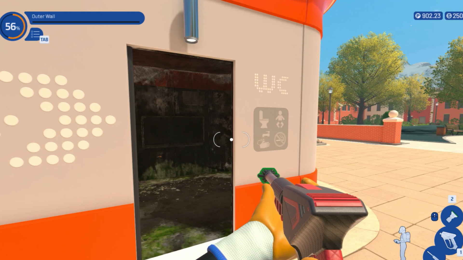 The inside of the public toilet