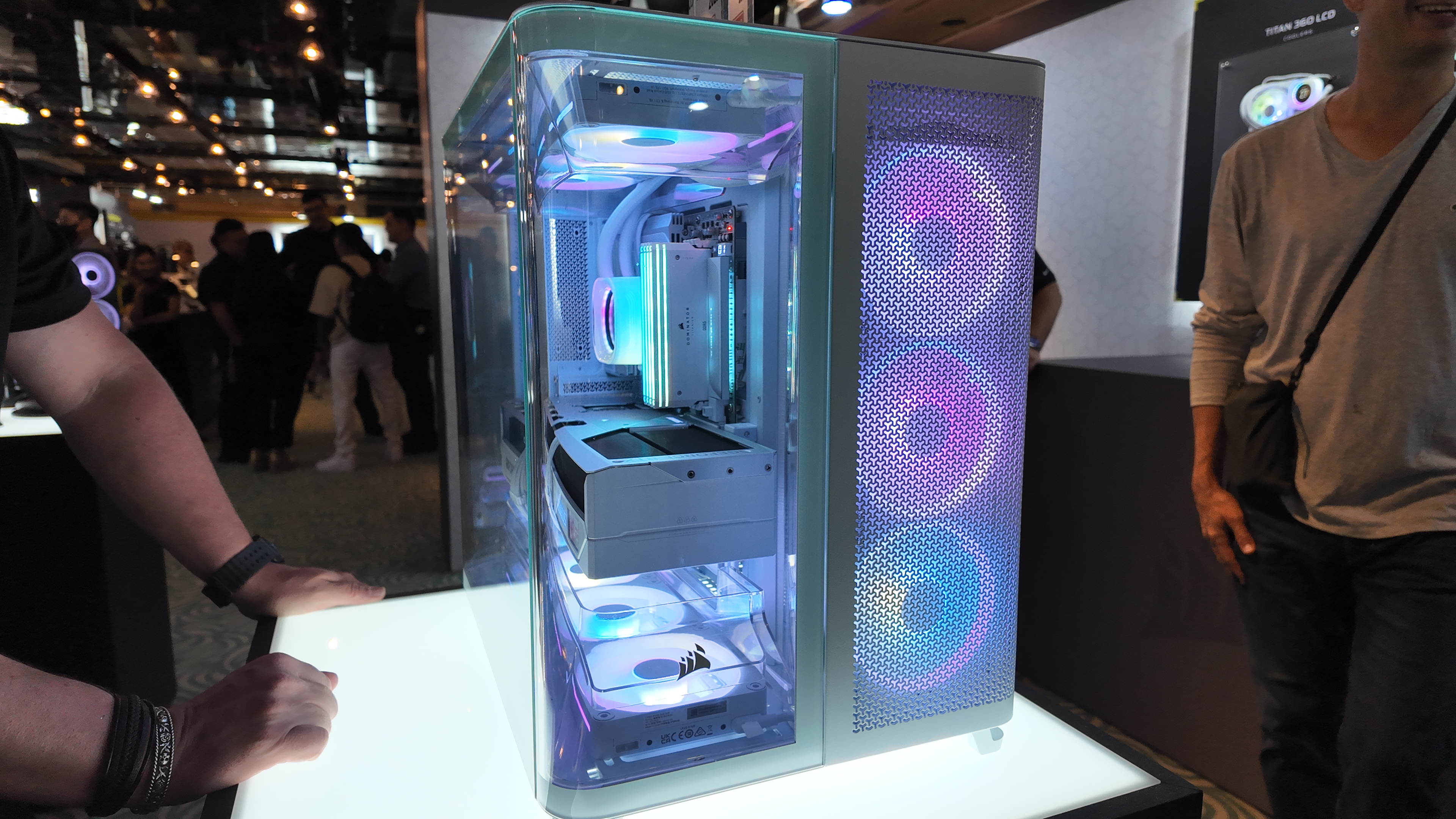 The Corsair Air 5400 case at Computex 2025, with separate radiator enclosure