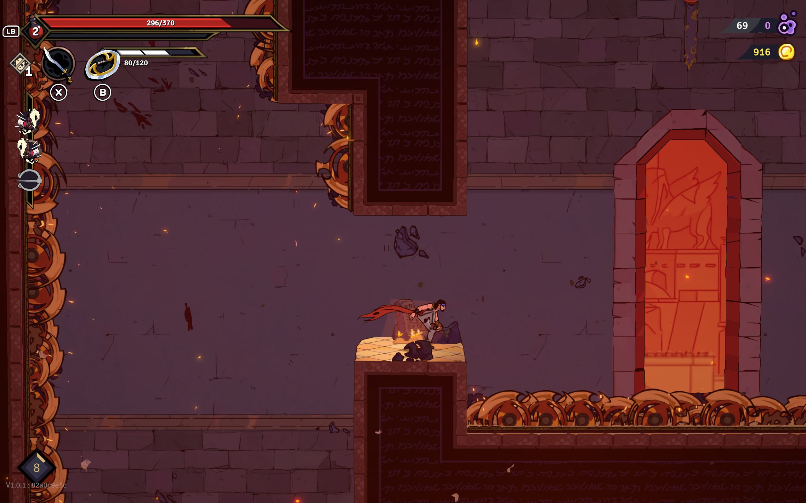 The Prince faces an ocean of spinning blades