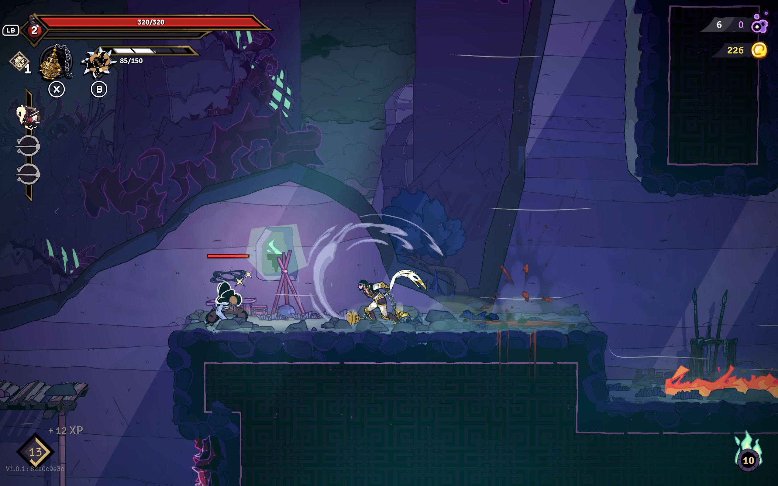 The Prince swings a pair of censers at a stunned enemy