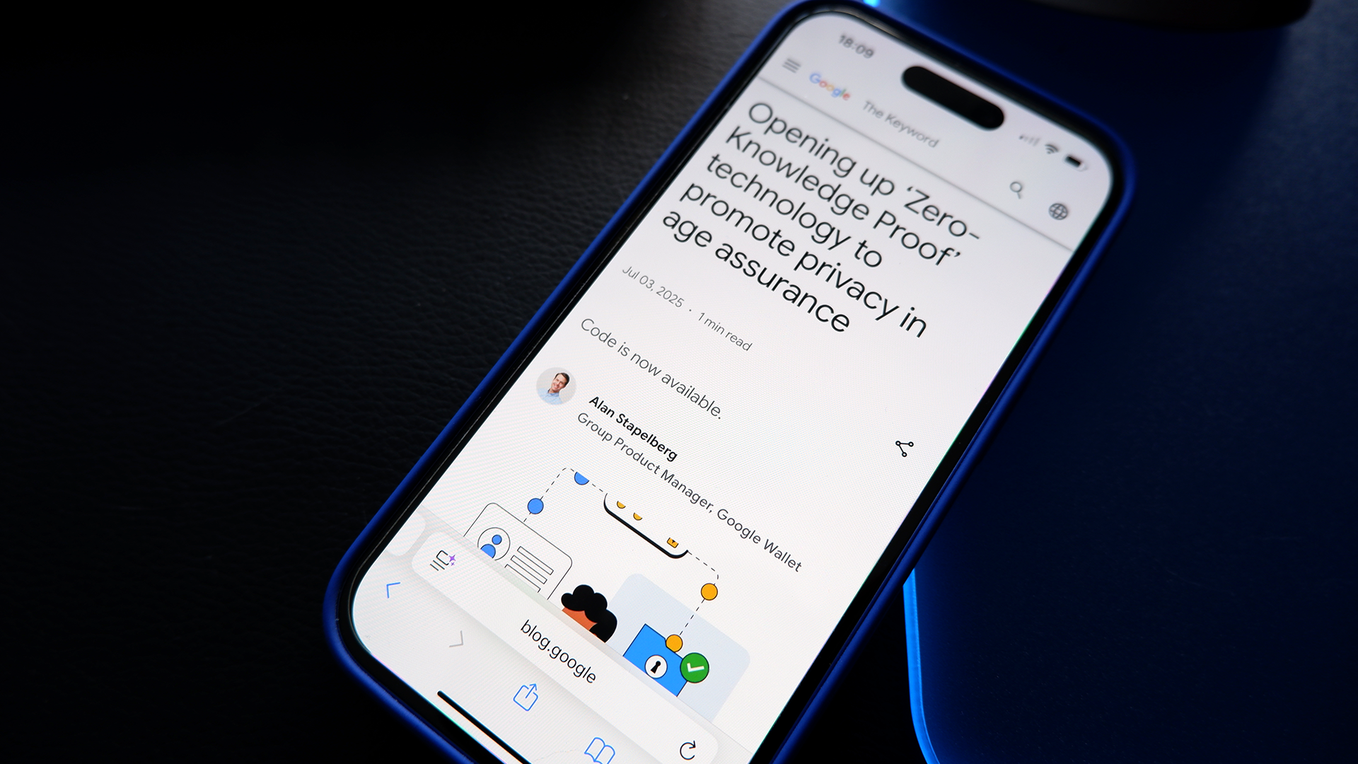 A Google webpage on Zero-Knowledge Proofs on an iPhone.