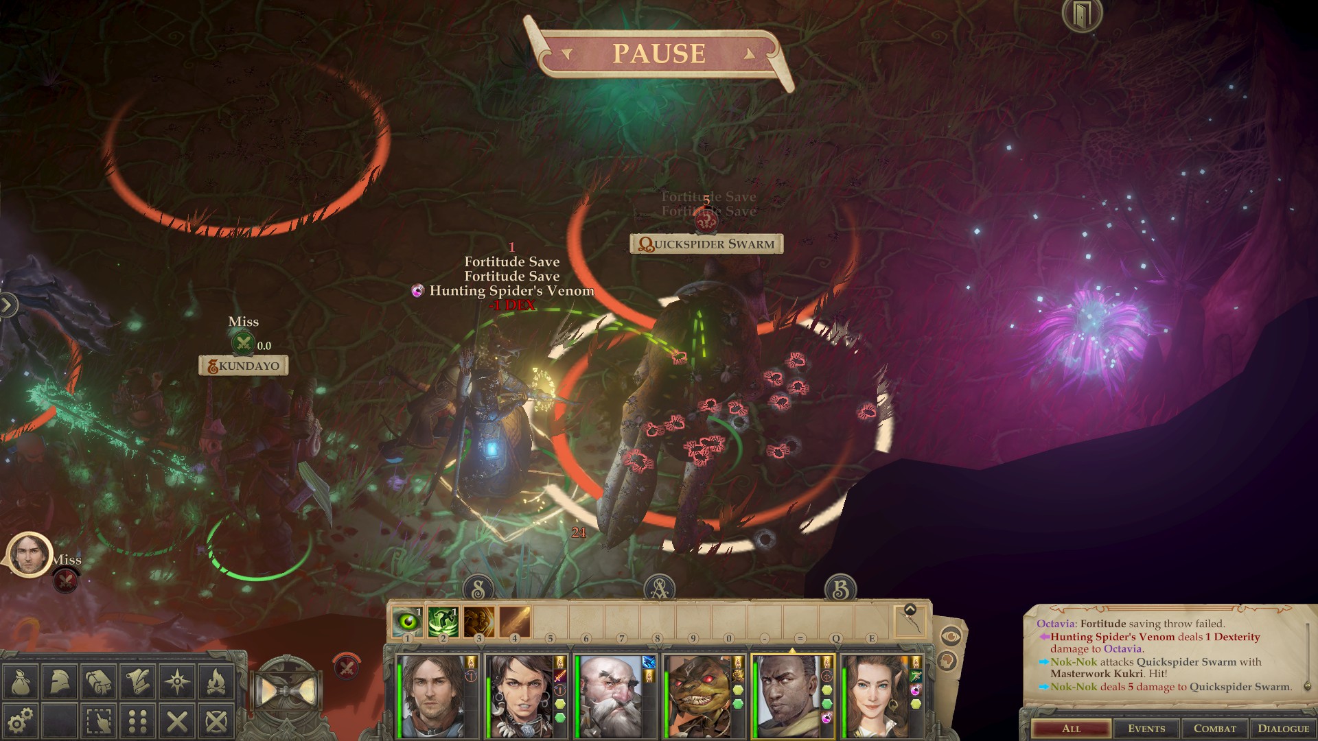 Paused combat in Pathfinder: Kingmaker