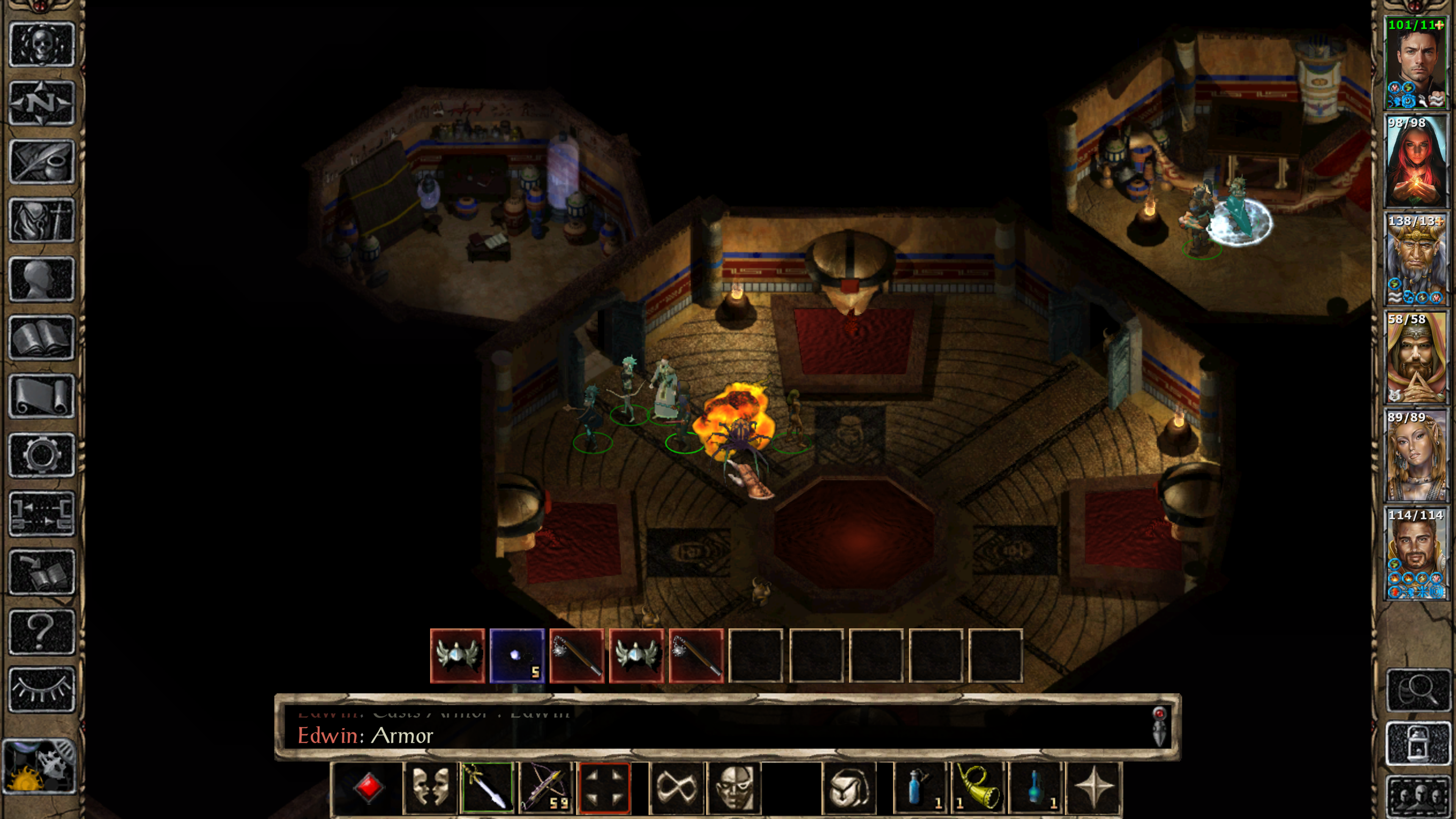 A dungeon battle in Baldur's Gate 2.