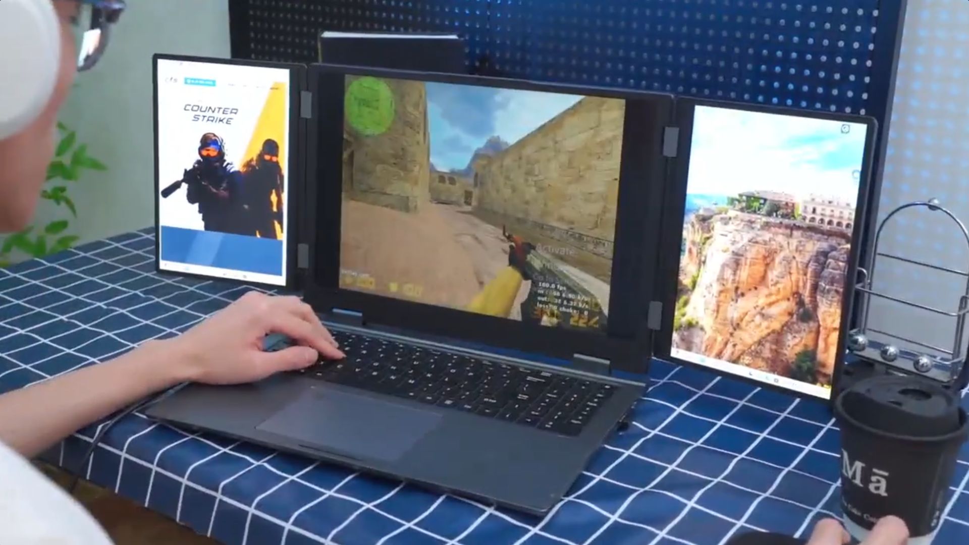 Byone's Bax 16 gaming laptop with three screens built-in