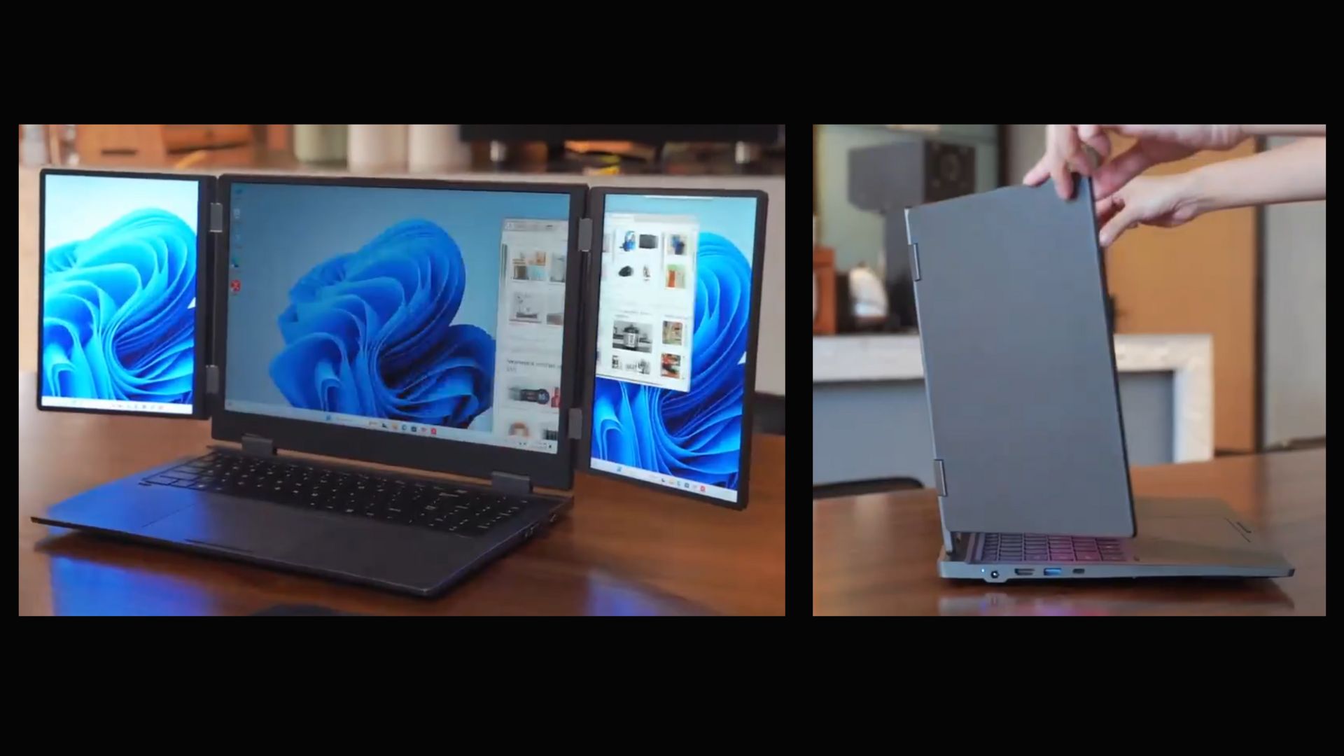 Byone's Bax 16 gaming laptop with three screens built-in