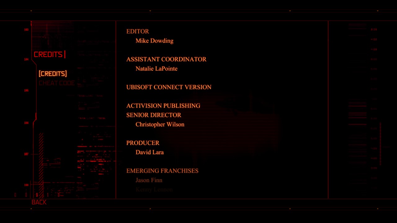 Updated credits for Prototype on Steam, showing mention of 