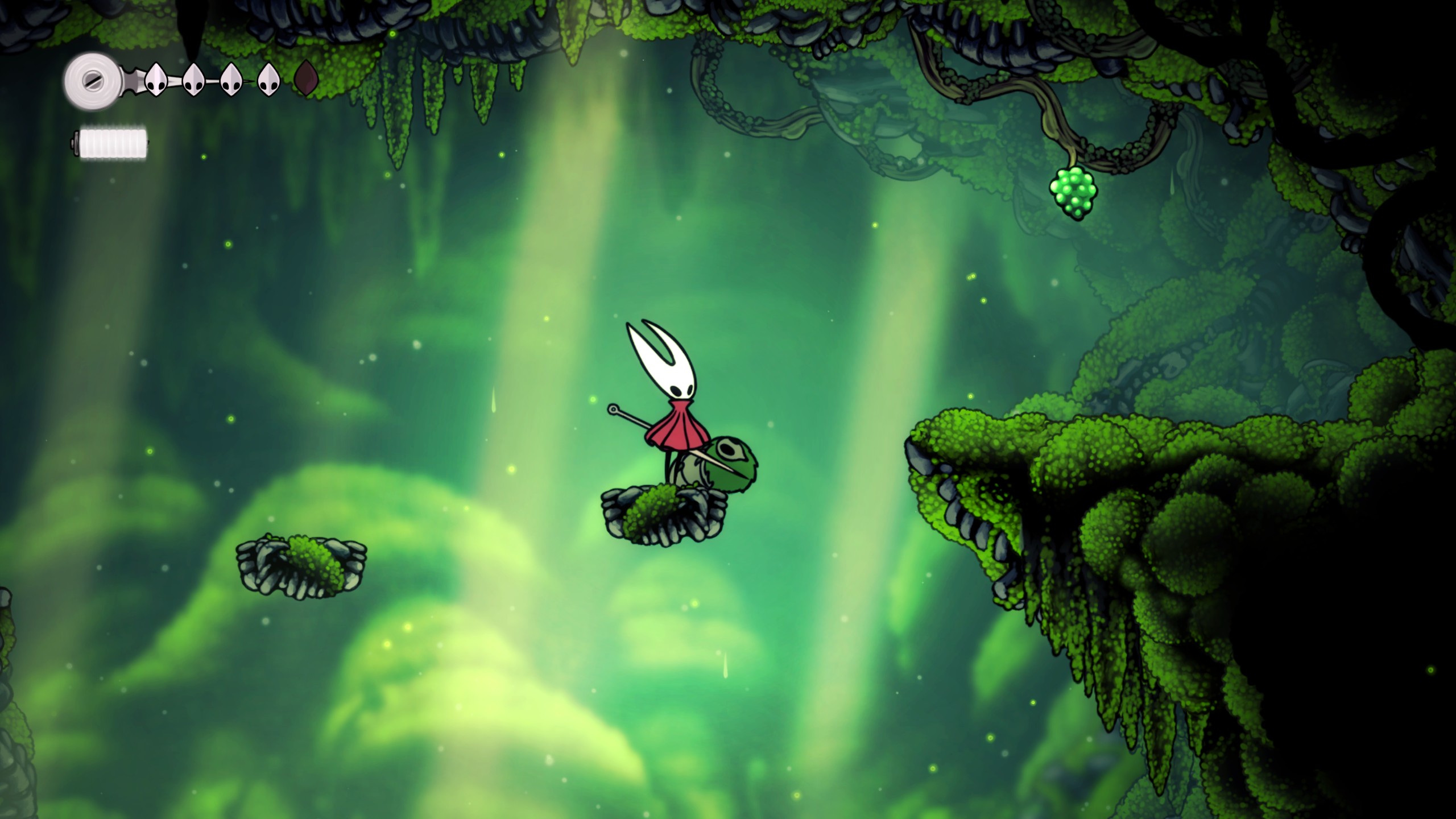 Hollow Knight: Silksong Mossberry locations - Mossberry hanging