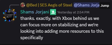 Shams Jorjani Discord responses