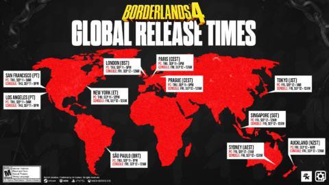Borderlands 4 global release times and preload details
