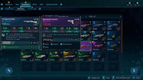 Borderlands 4 shed its iconic UI and all it got was this stupid live service-y inventory that doesn’t let me filter my crap properly