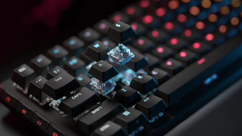 The Corsair Vanguard 96 gaming keyboard in promotional images.