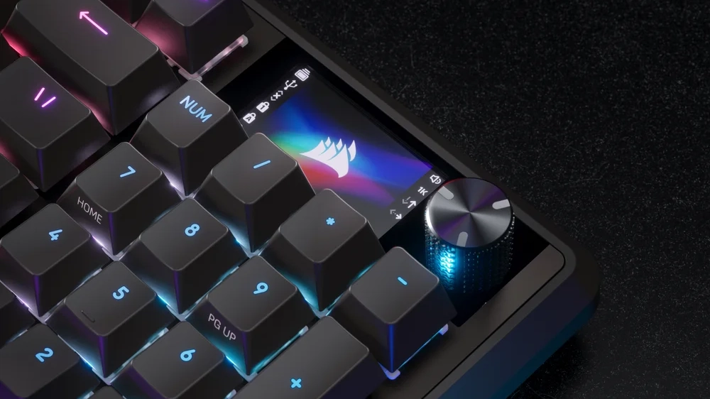 The Corsair Vanguard 96 gaming keyboard in promotional images.