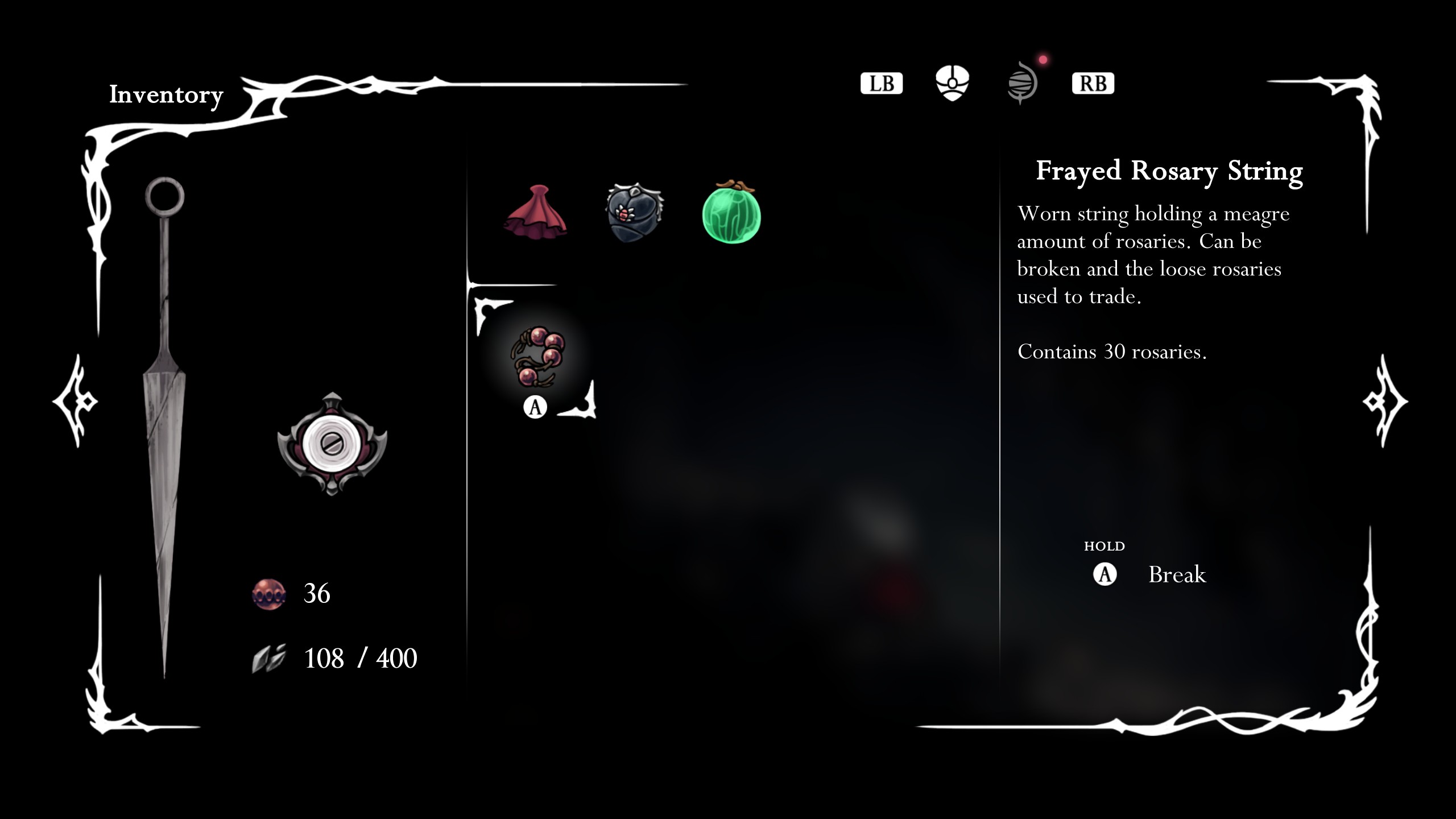 Hollow Knight: Silksong Rosaries - Frayed Rosary