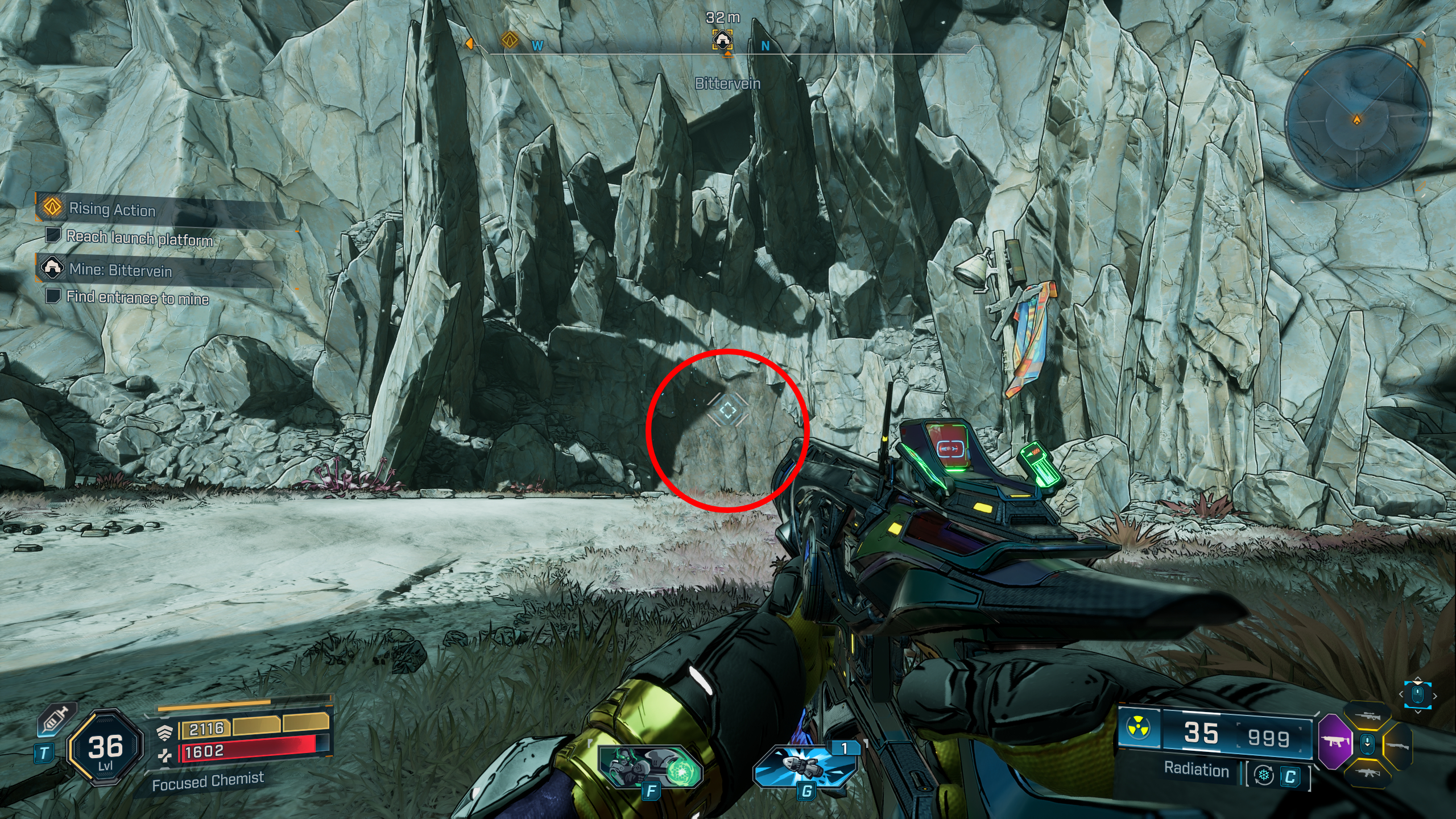 Borderlands 4 Convergence location: The rocky entrance to the Bittervein abandoned Auger mine build into a mountain in Stoneblood Forest, Terminus Range.