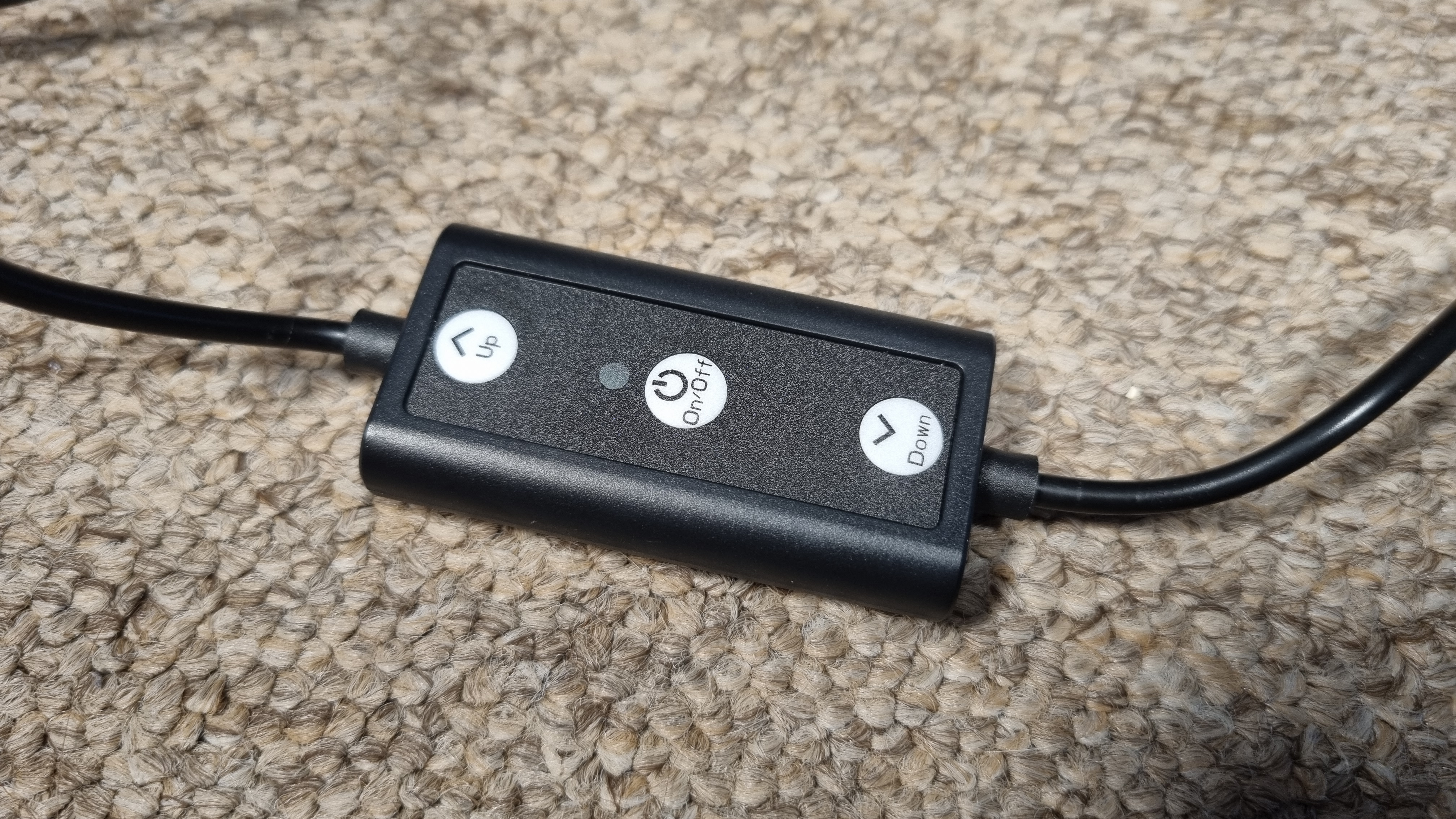 One of the control boxes of the Neewer Basics LED Panel Video Lighting kit