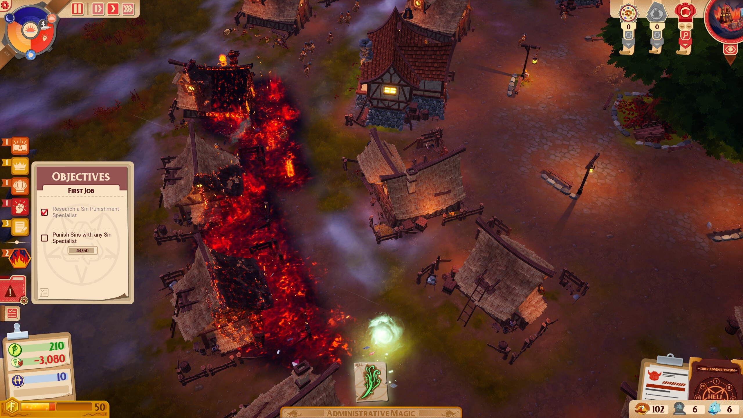 Setting fire to a bunch of houses.