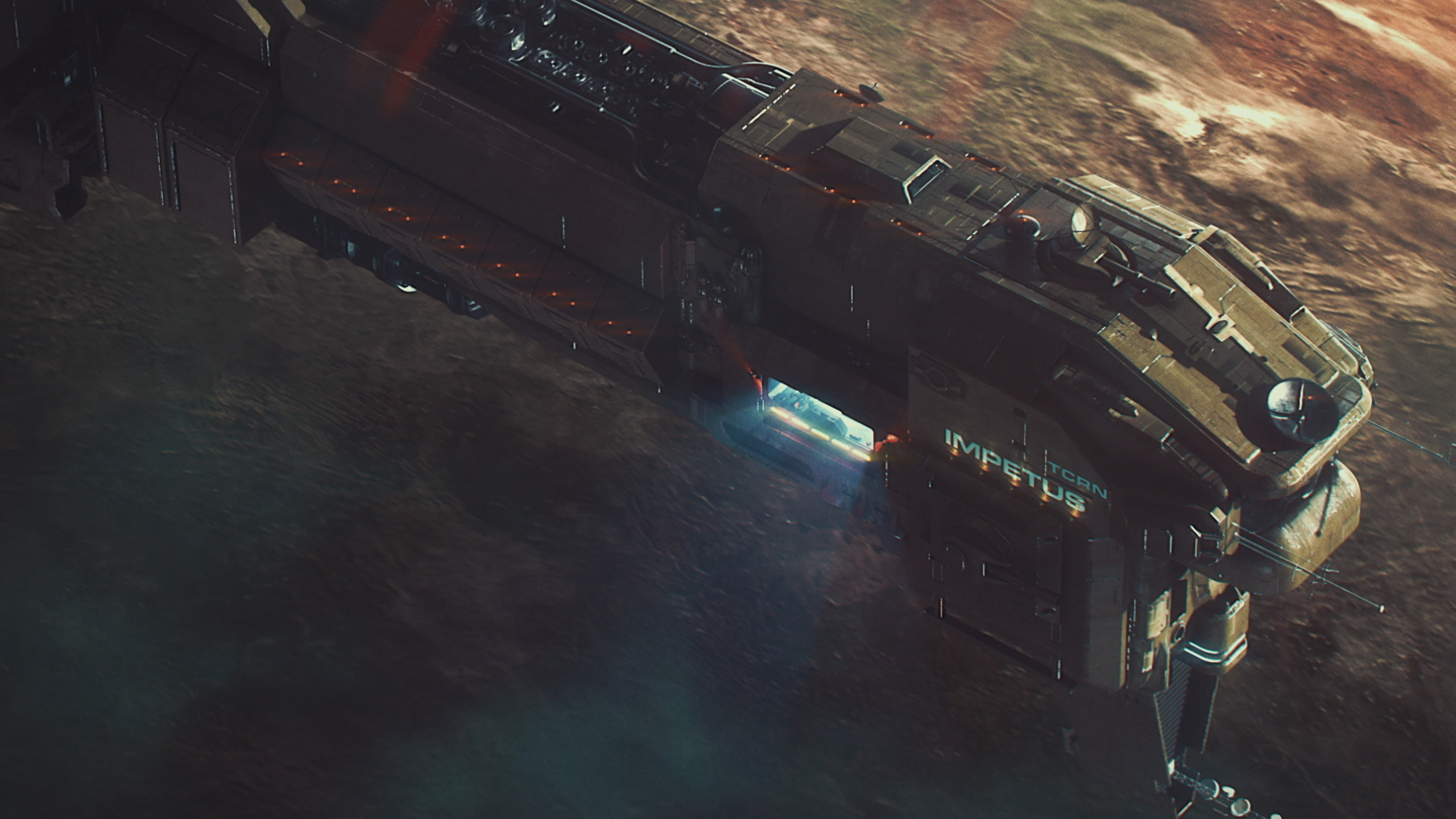 A spaceship landing on a planet in Menace.