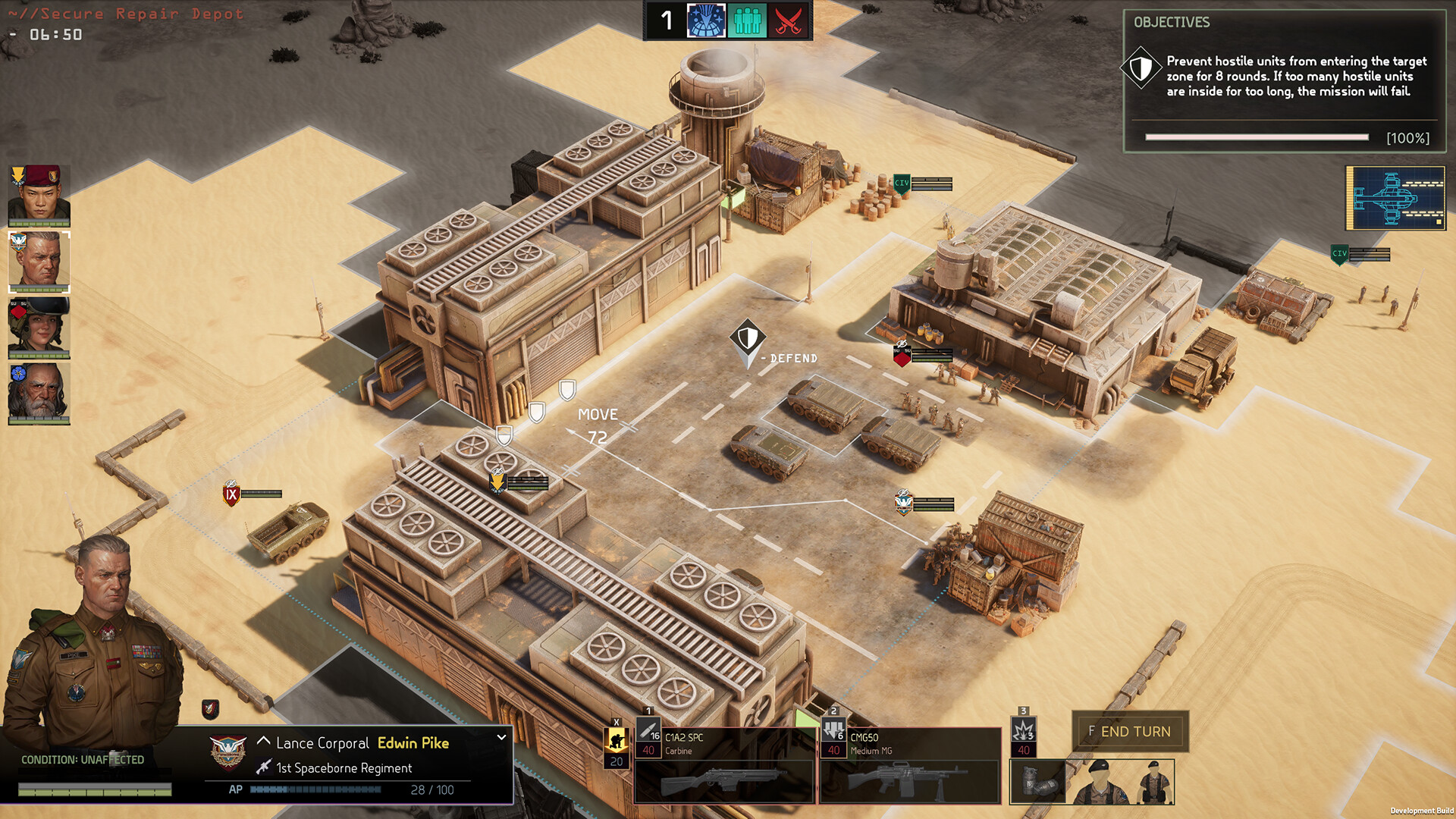 A group of buildings in a desert in Menace.