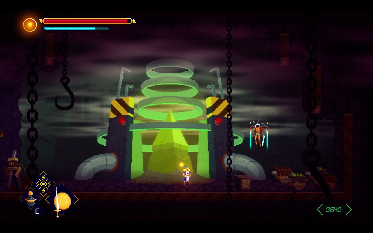 Screenshots from Adventure of Samsara showing a warrior exploring dangerous underground areas full of obstacles