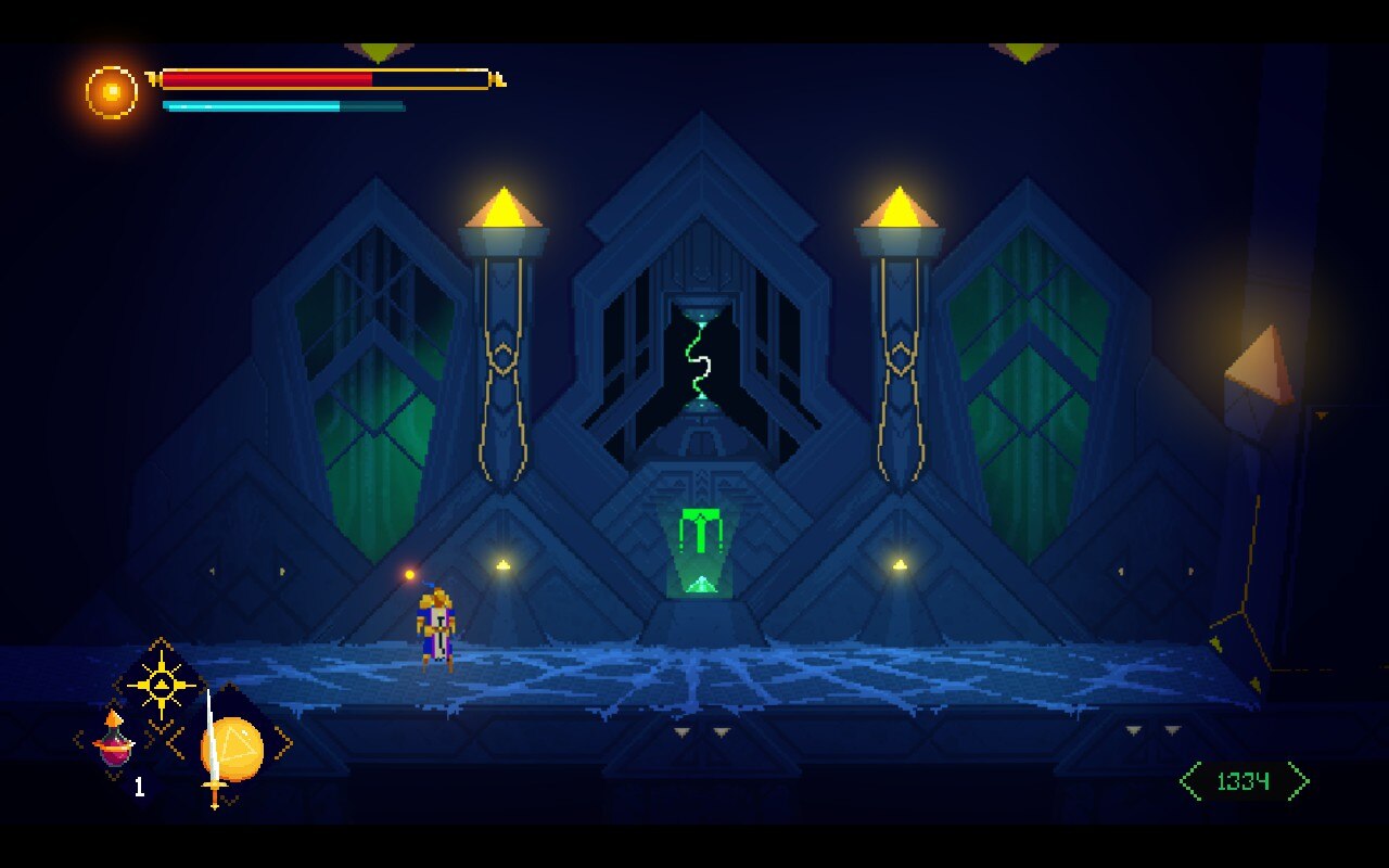 Screenshots from Adventure of Samsara showing a warrior exploring dangerous underground areas full of obstacles