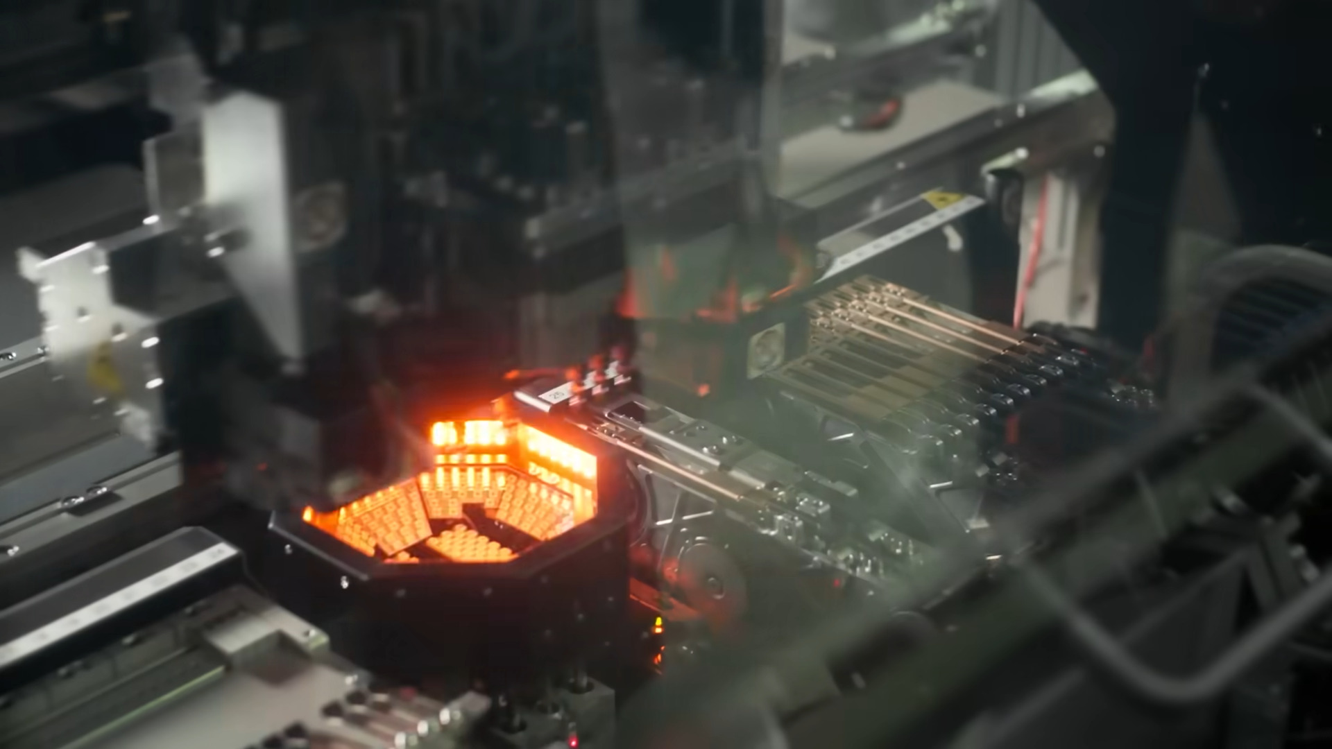 A screenshot from a YouTube video showing part of TSMC's chip fabrication process