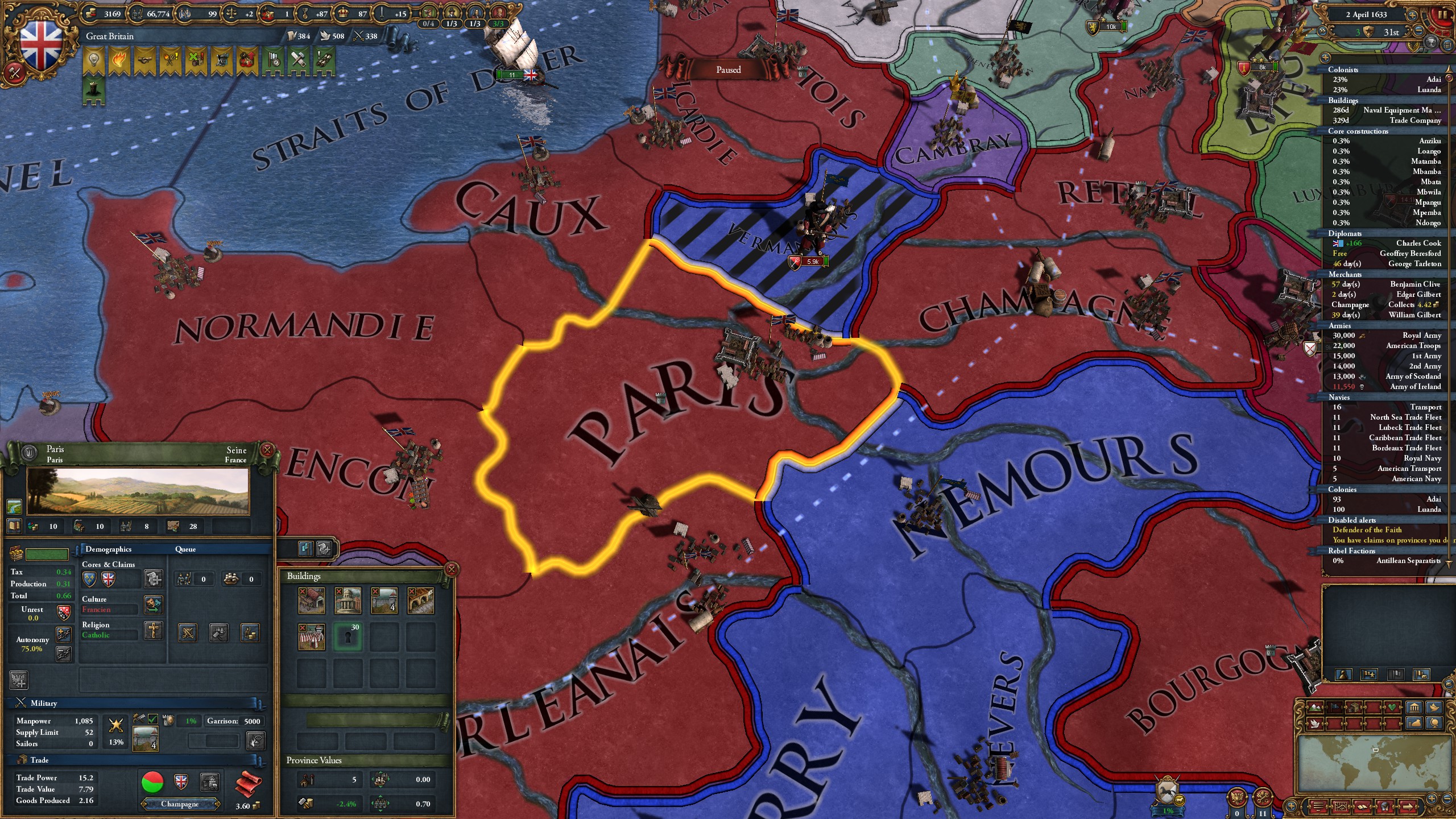 A battle in Paris in EU4.