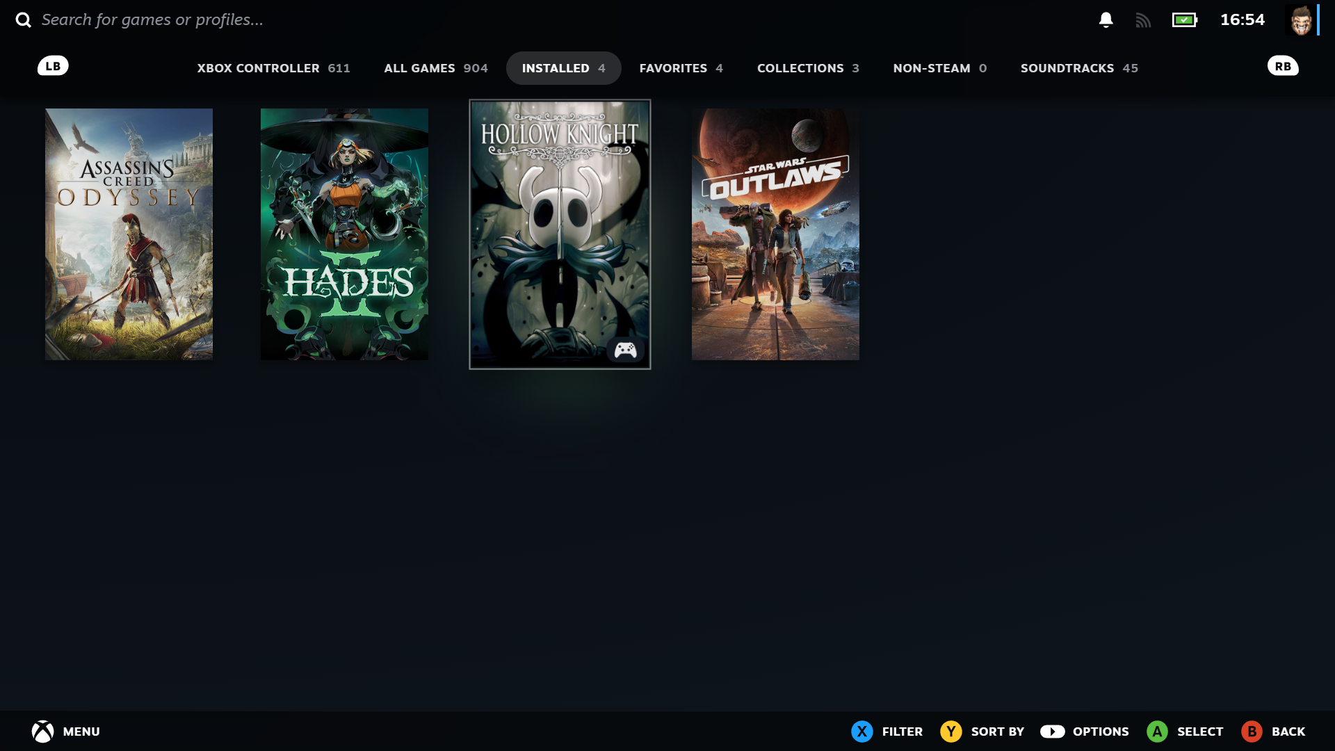 Steam Big Picture Mode within the Xbox Full Screen experience
