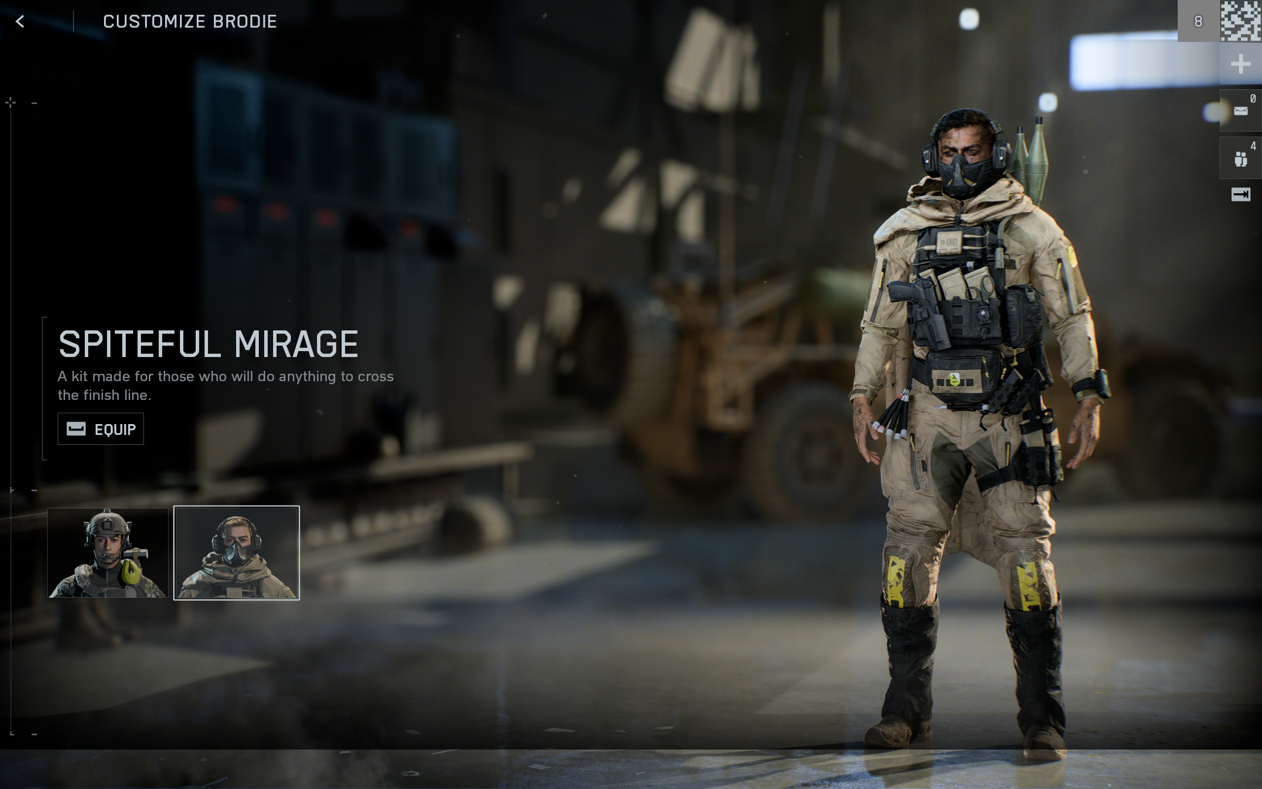 Battlefield 6 Season 1 skins: The Spiteful Mirage skin in the soldier customisation menu.