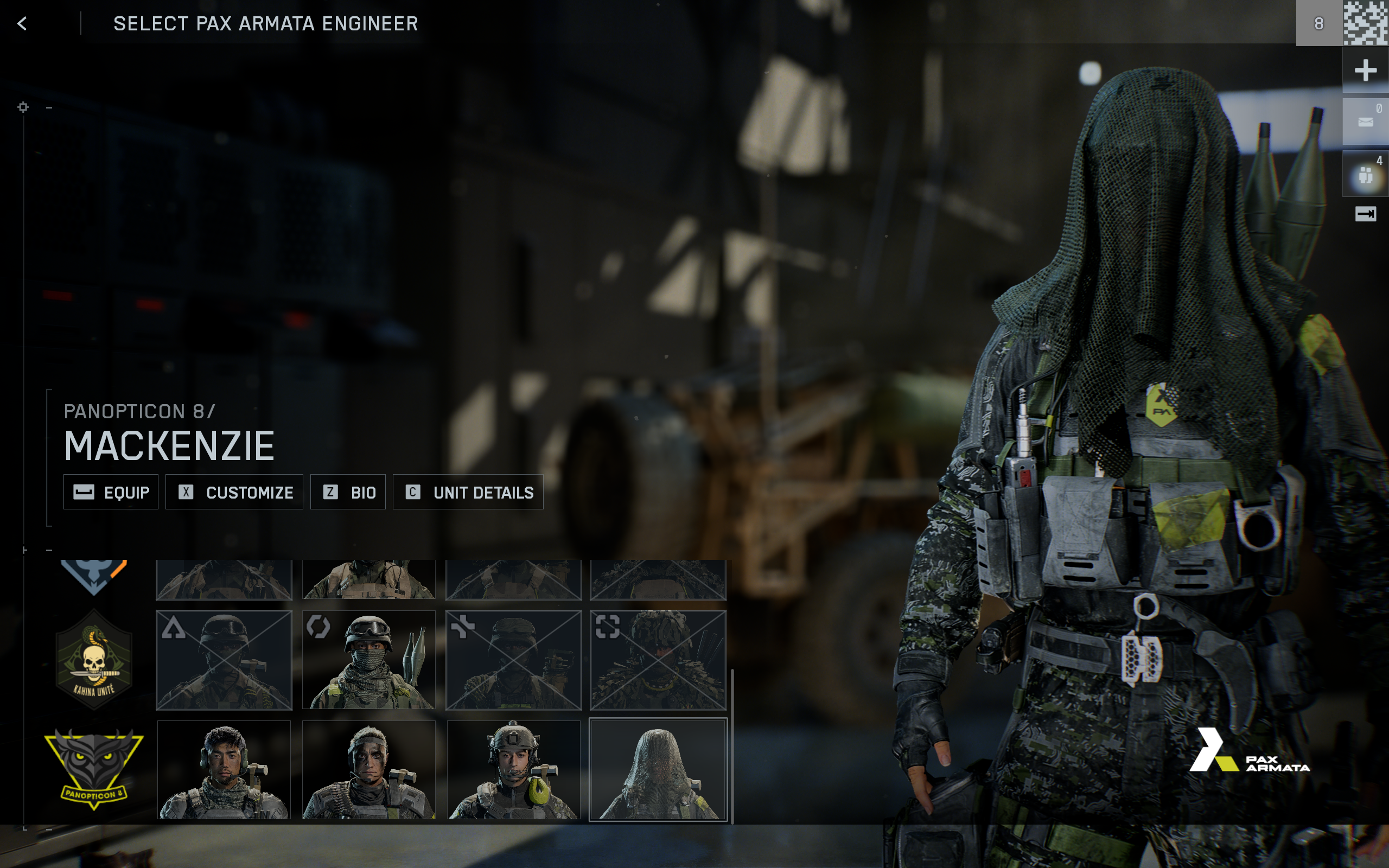 Battlefield 6 Season 1 skins: The Mackenzie skin in the soldier customisation menu.