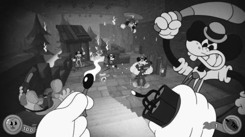 Black-and-white Mickey Mouse-styled shooter Mouse: P.I