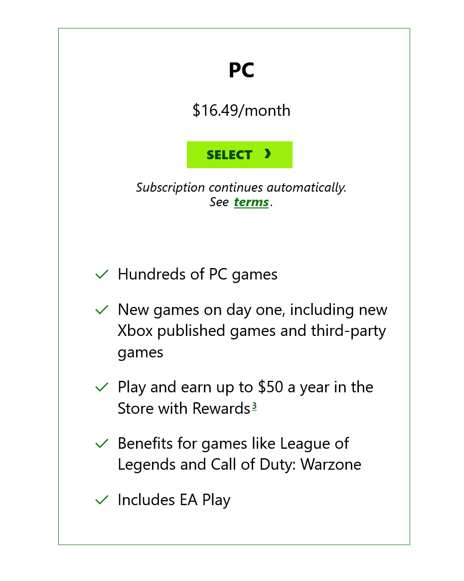 PC Game pass pricing as of October 1 2025