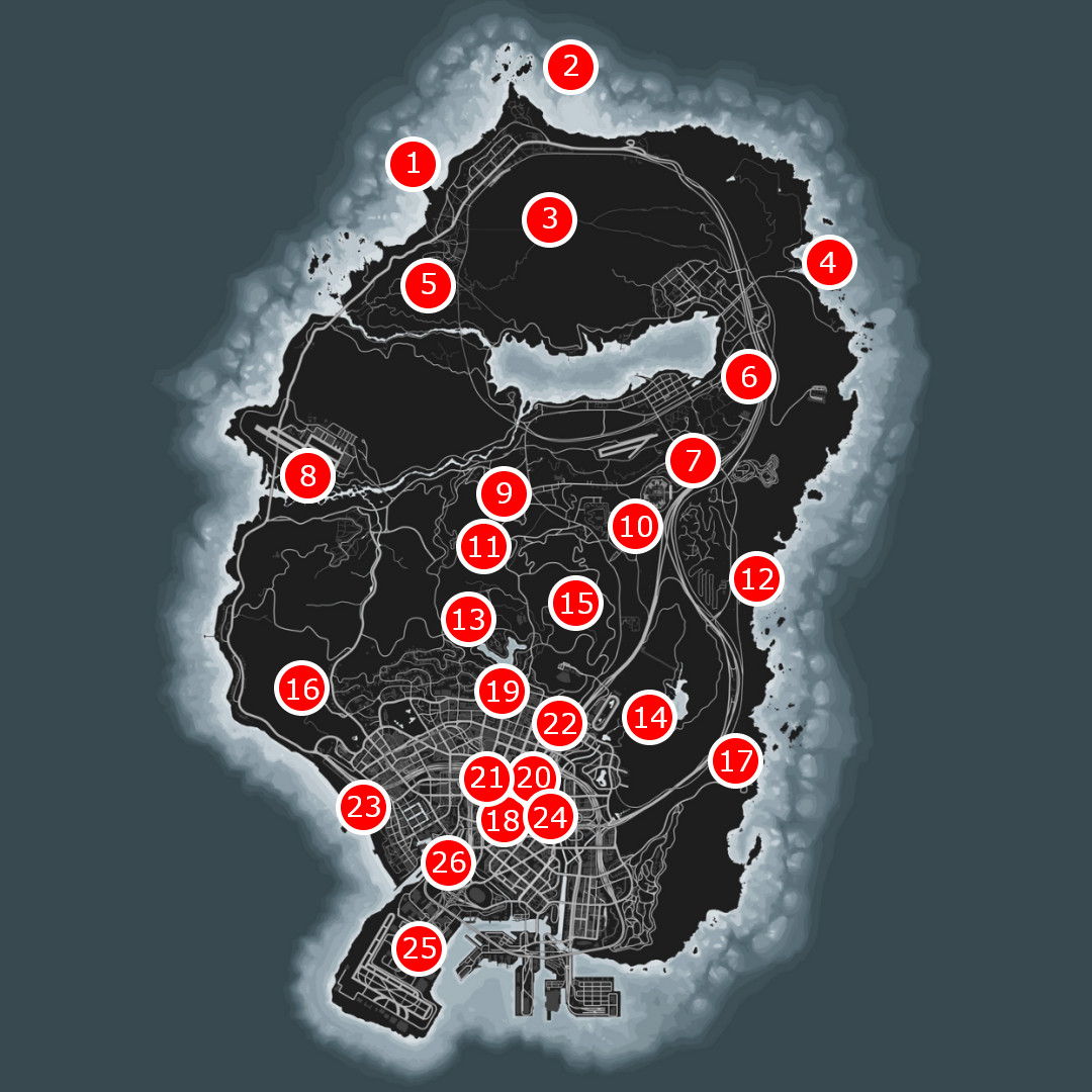 GTA Online UFO locations map
